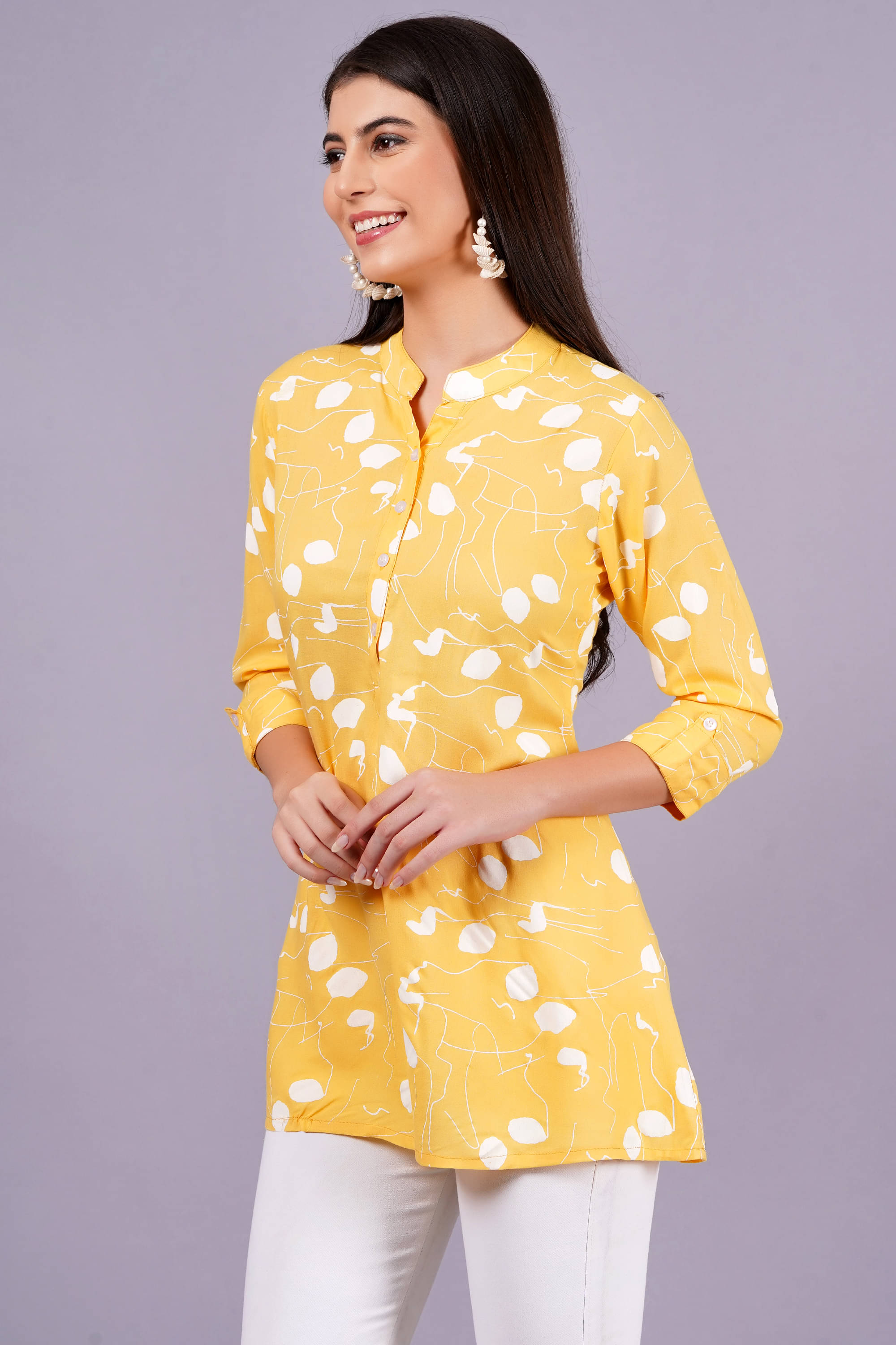     			HIGHLIGHT FASHION EXPORT Women's Rayon Tunic ( Yellow )
