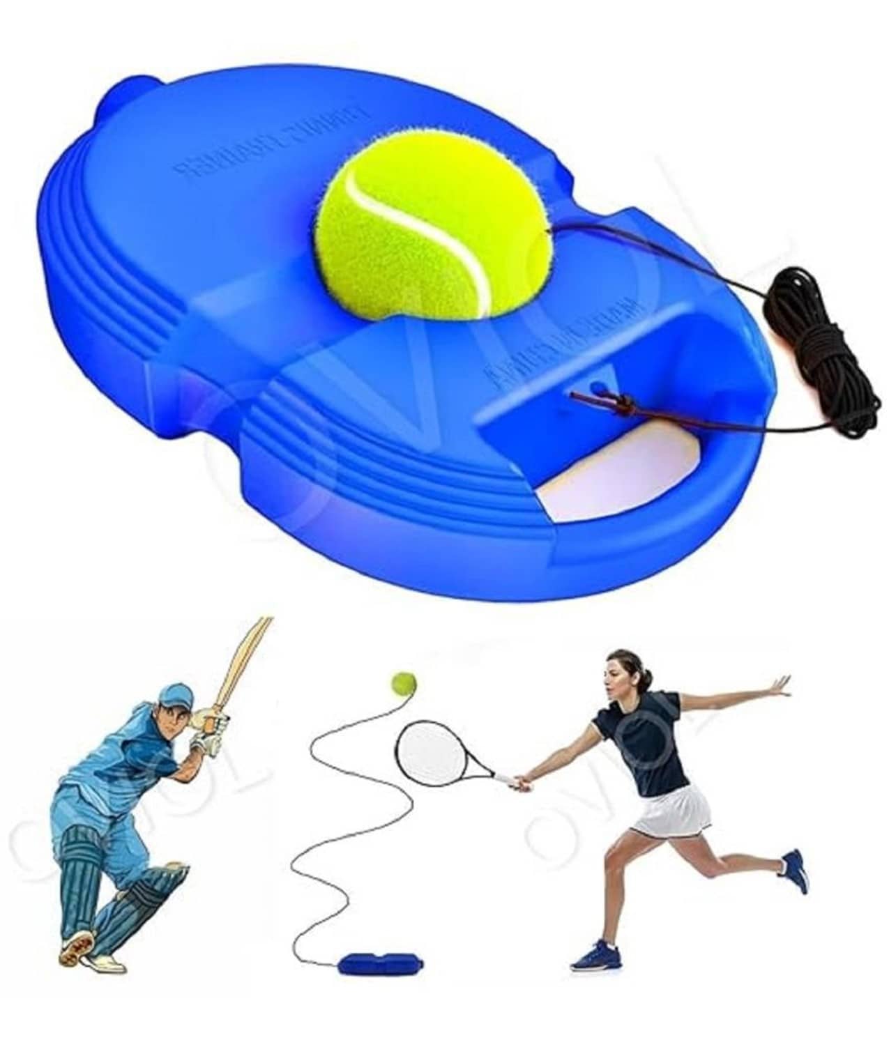 HORSE FIT Tennis Trainer Rebound Ball with String Solo Tennis Trainer Set Self Tennis Practice Ball with String Cricket Trainer Rebound Ball with Rope Fill Sand or Water (Multicolor) - Sports and Fitness Equipment | Buy online on ZillyBuy