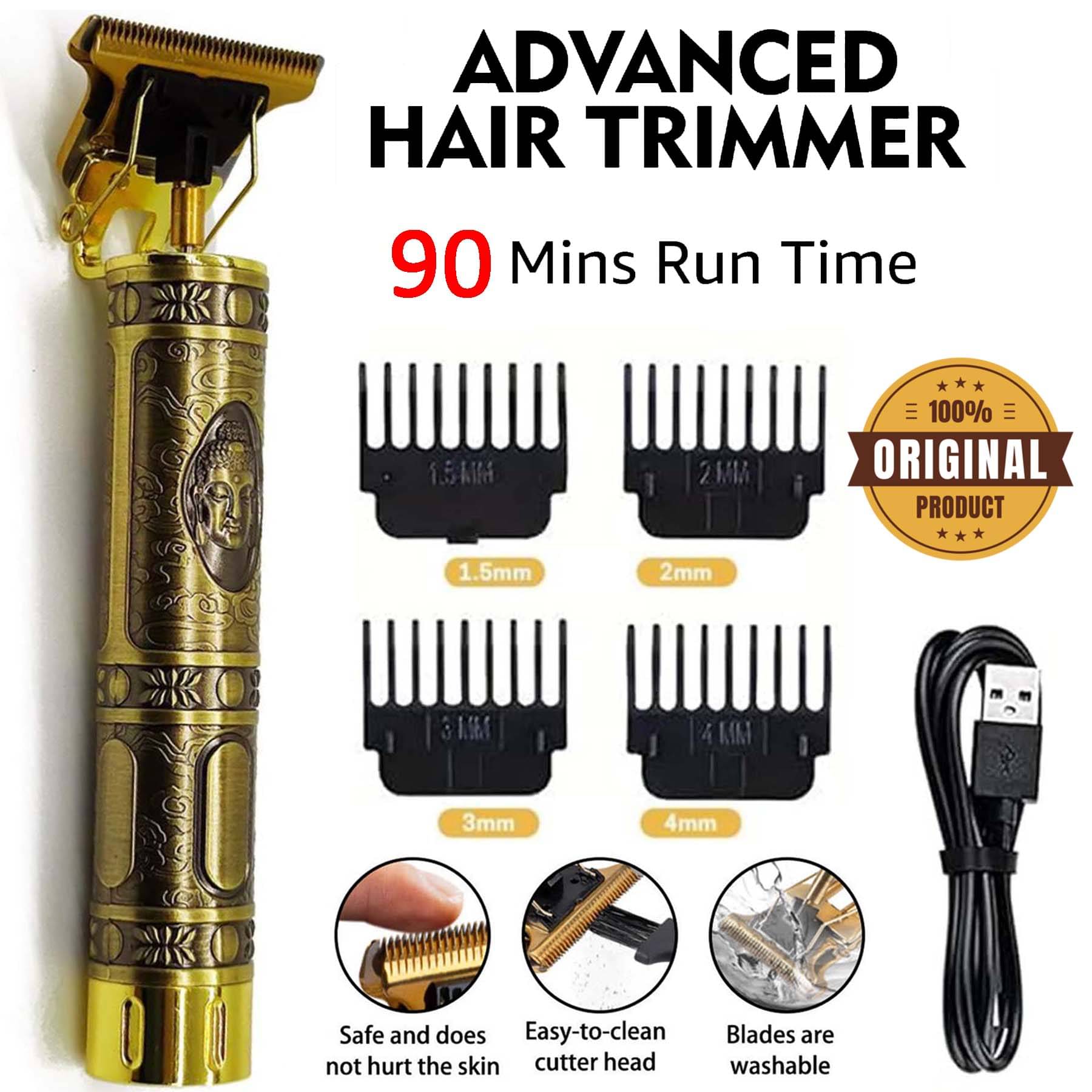    			Intimify Hair Trimmer Gold Cordless Beard Trimmer With 90 minutes Runtime