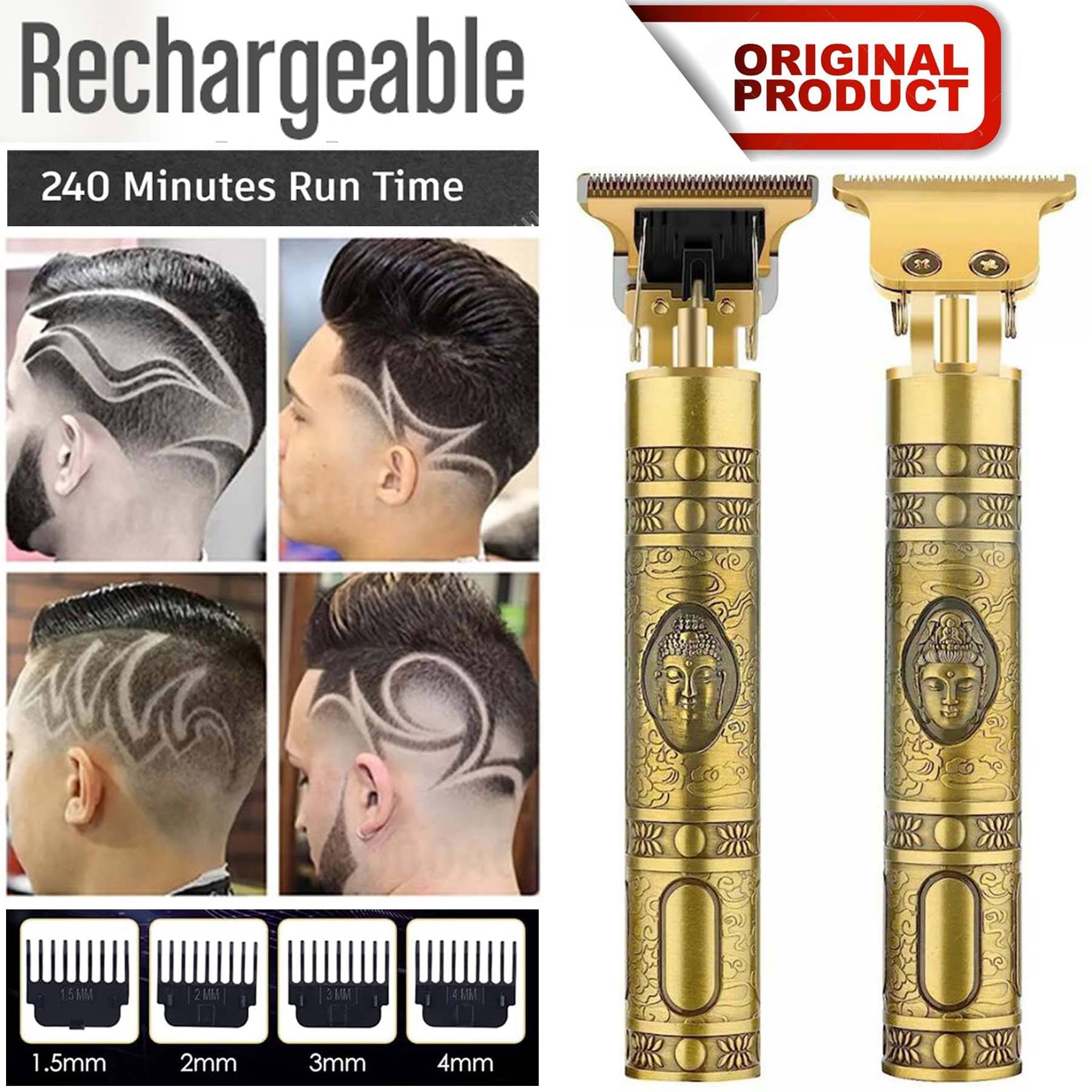 Intimify Hair Trimmer Gold Cordless Beard Trimmer With 240 minutes Runtime Intimify Hair Trimmer Gold Cordless Beard Trimmer With 240 minutes Runtime