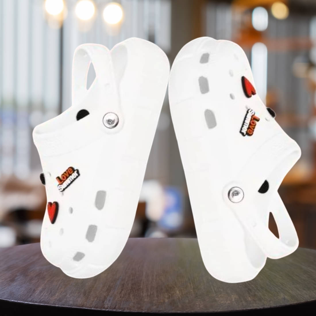     			Jootiyapa White Clogs