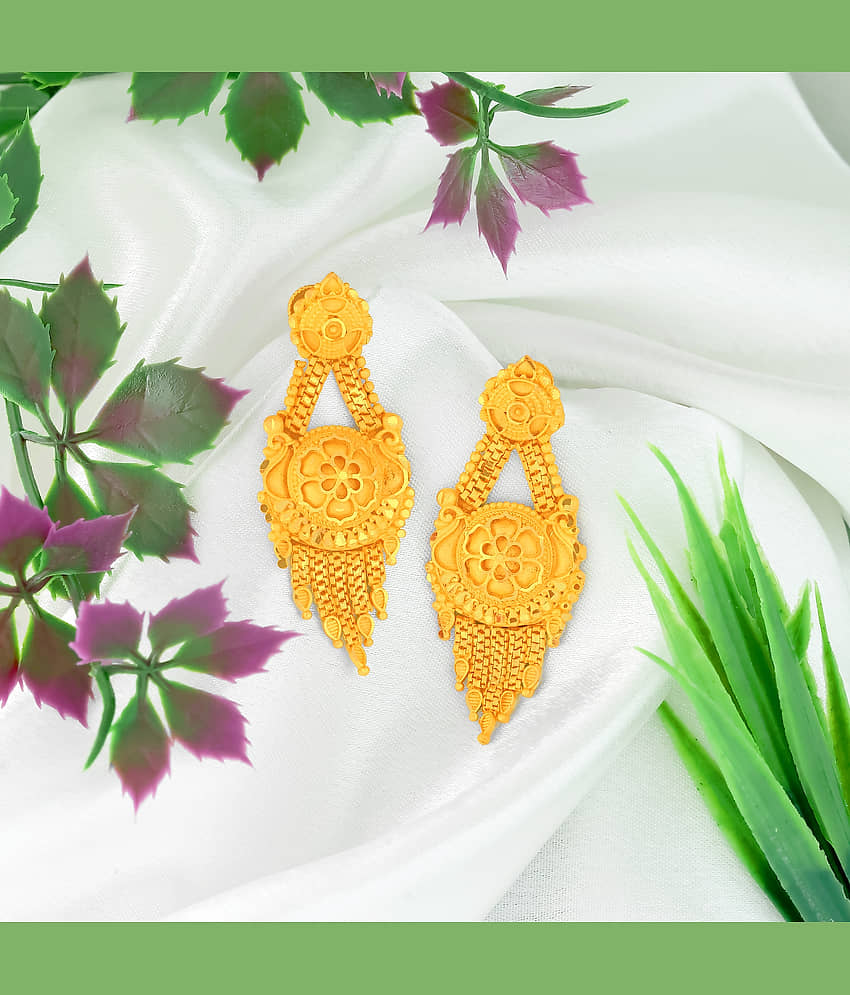LUV FASHION Gold Chandbalis Earrings ( Pack of 1 ) - Earrings | Buy online on ZillyBuy