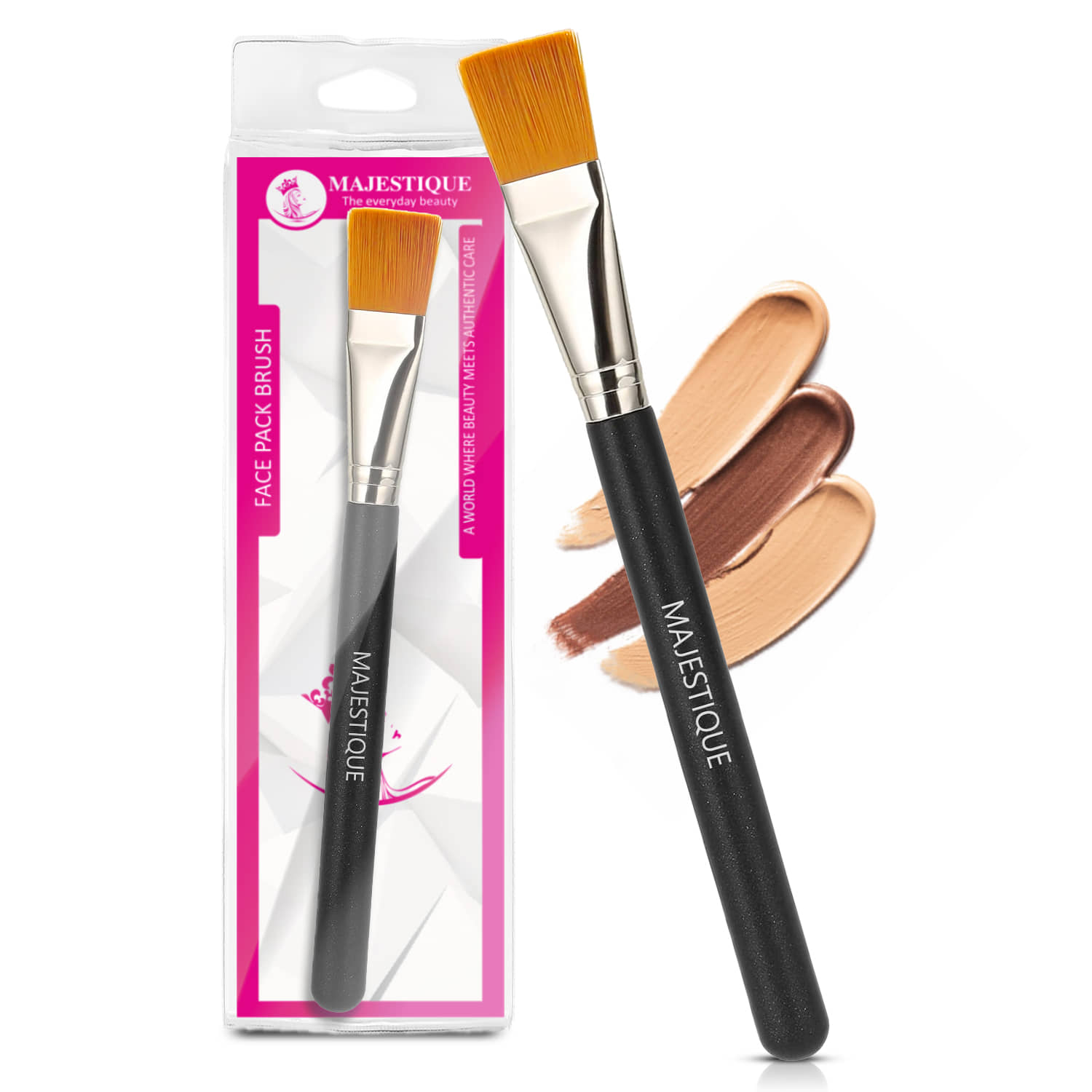 Majestique Facial Mask Brush Sturdy Handle Soft Facial Mask Applicator Brush For Women - Pack of 1