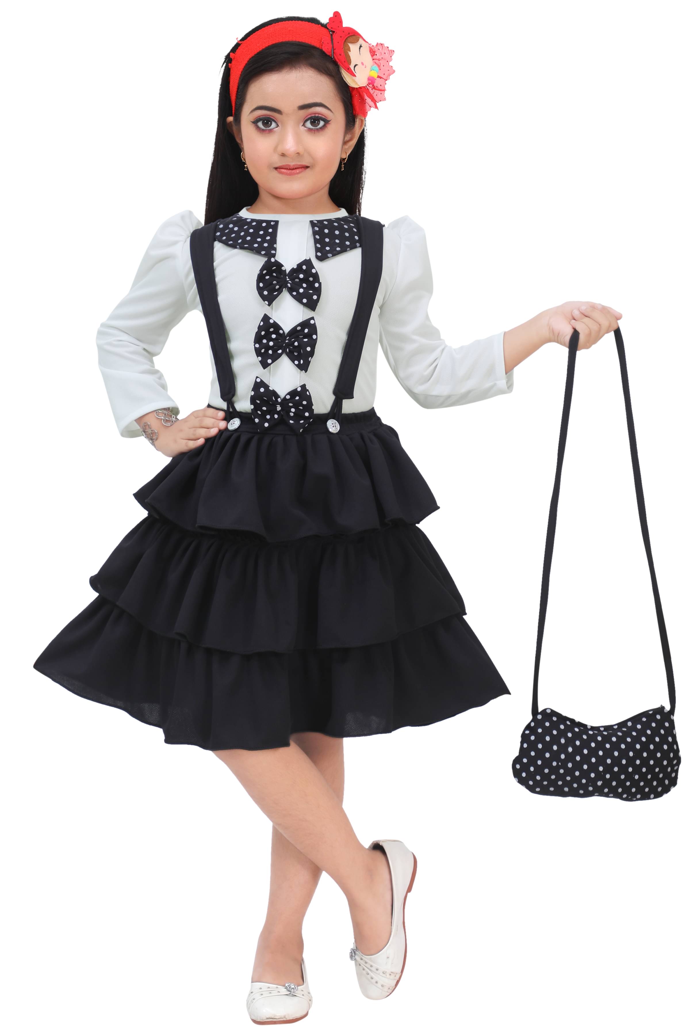 NIPU CREATION Cotton Blend A-line Dress For Girls ( Pack of 1 , Black ) NIPU CREATION Cotton Blend A-line Dress For Girls ( Pack of 1 , Black )