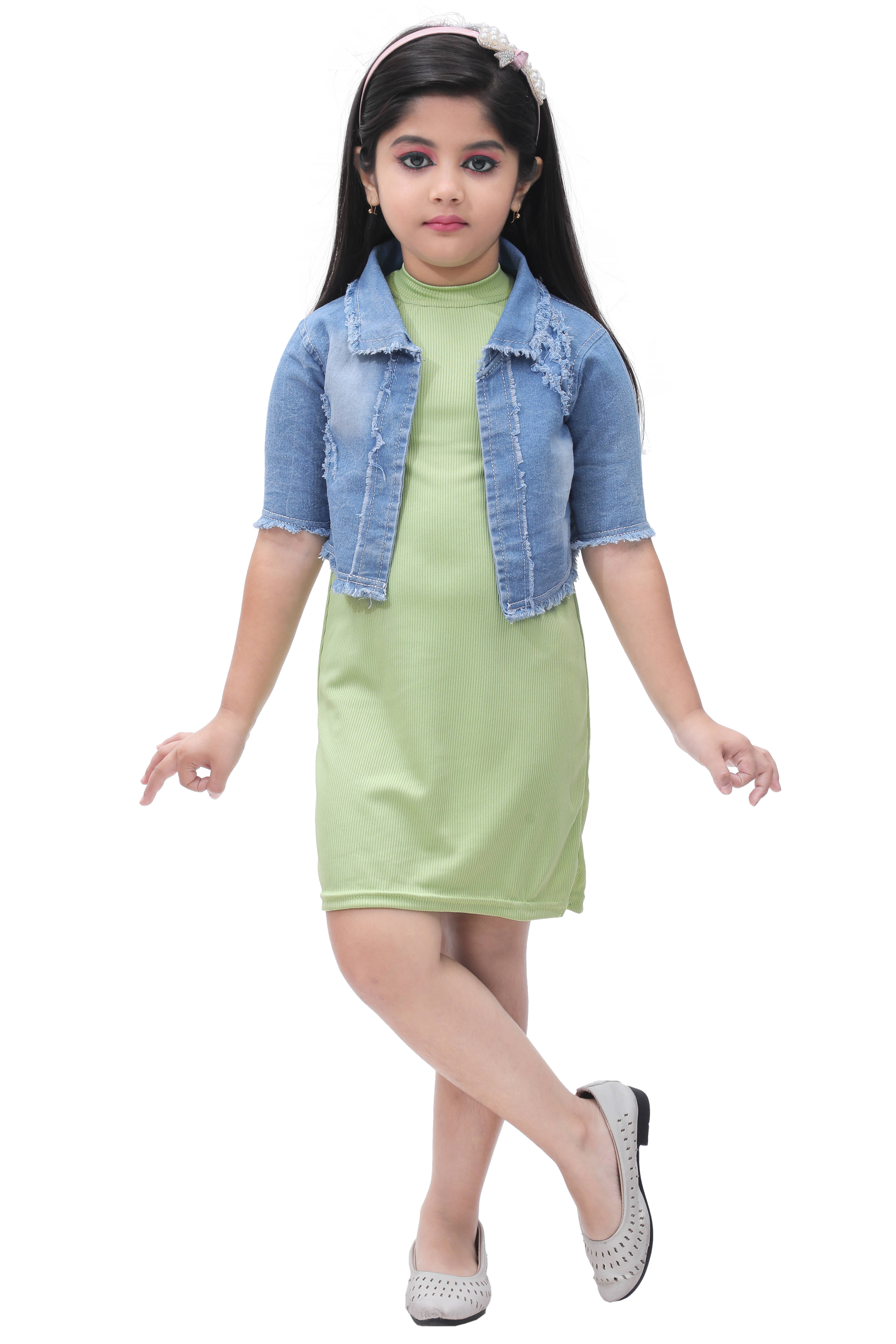 NIPU CREATION Cotton Blend Bodycon Dress For Girls ( Pack of 1 , Green ) NIPU CREATION Cotton Blend Bodycon Dress For Girls ( Pack of 1 , Green )