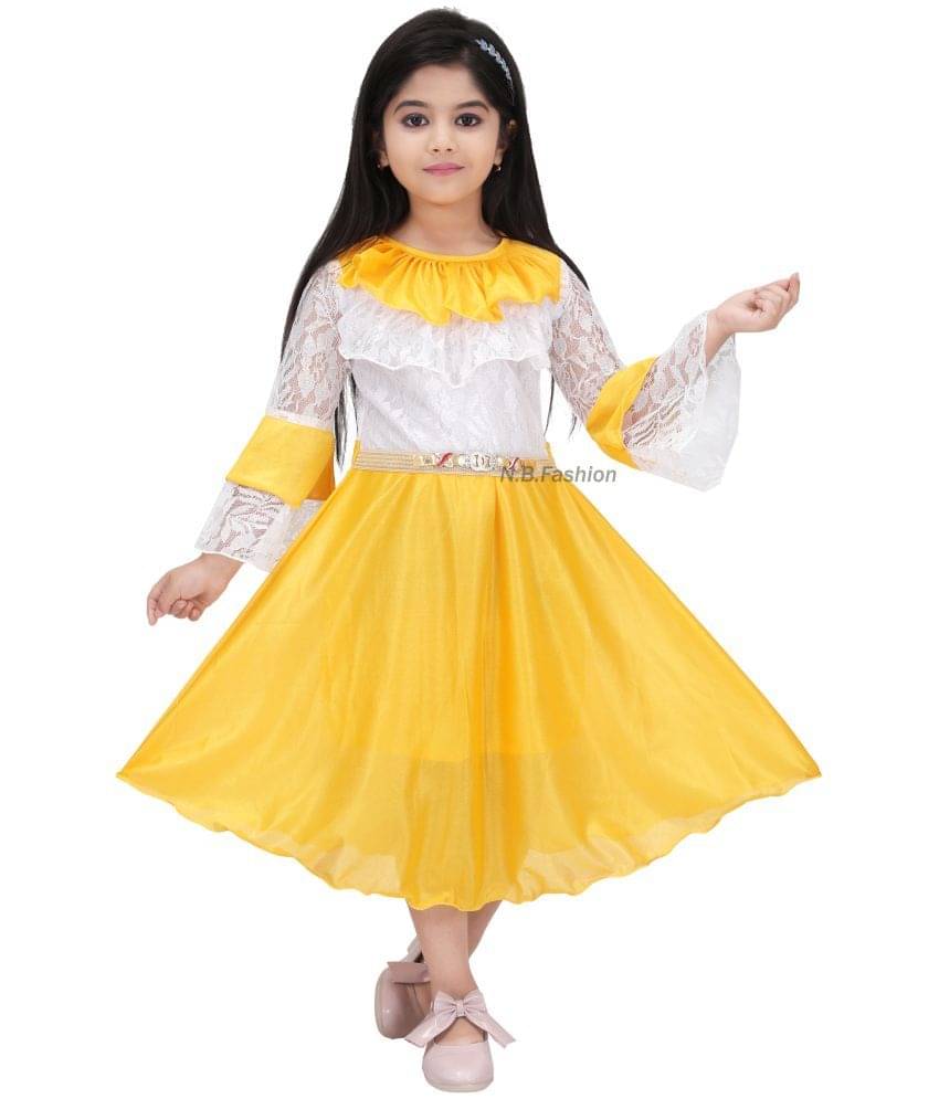 NIPU CREATION Cotton Blend A-line Dress For Girls ( Pack of 1 , Multicolor )     			NIPU CREATION Cotton Blend A-line Dress For Girls ( Pack of 1 , Multicolor )