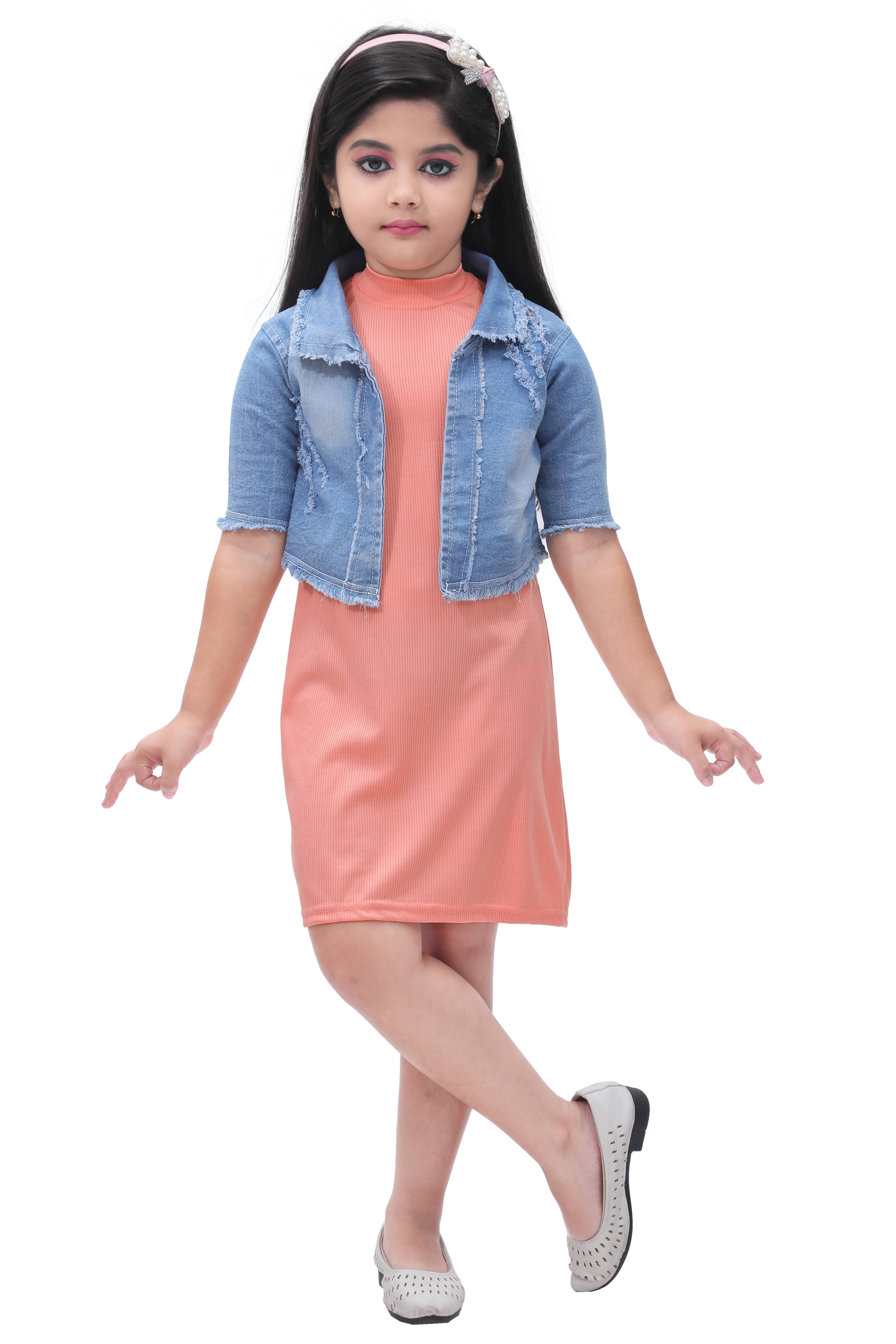 NIPU CREATION Cotton Blend Bodycon Dress For Girls ( Pack of 1 , Orange ) NIPU CREATION Cotton Blend Bodycon Dress For Girls ( Pack of 1 , Orange )