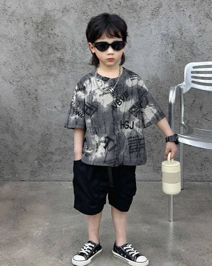     			Ocvito Pack of 1 Boys Cotton T-Shirt & Shorts ( Black )