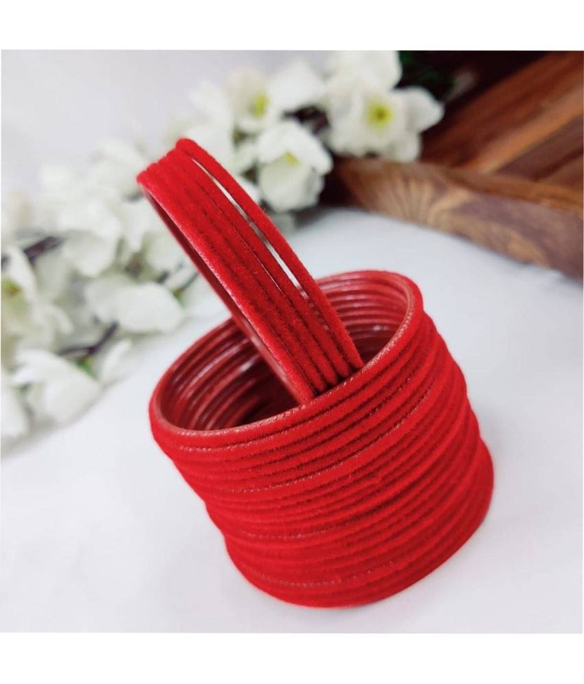 Omsar Jewelry Red Bangle Set ( Pack of 36 ) Omsar Jewelry Red Bangle Set ( Pack of 36 )