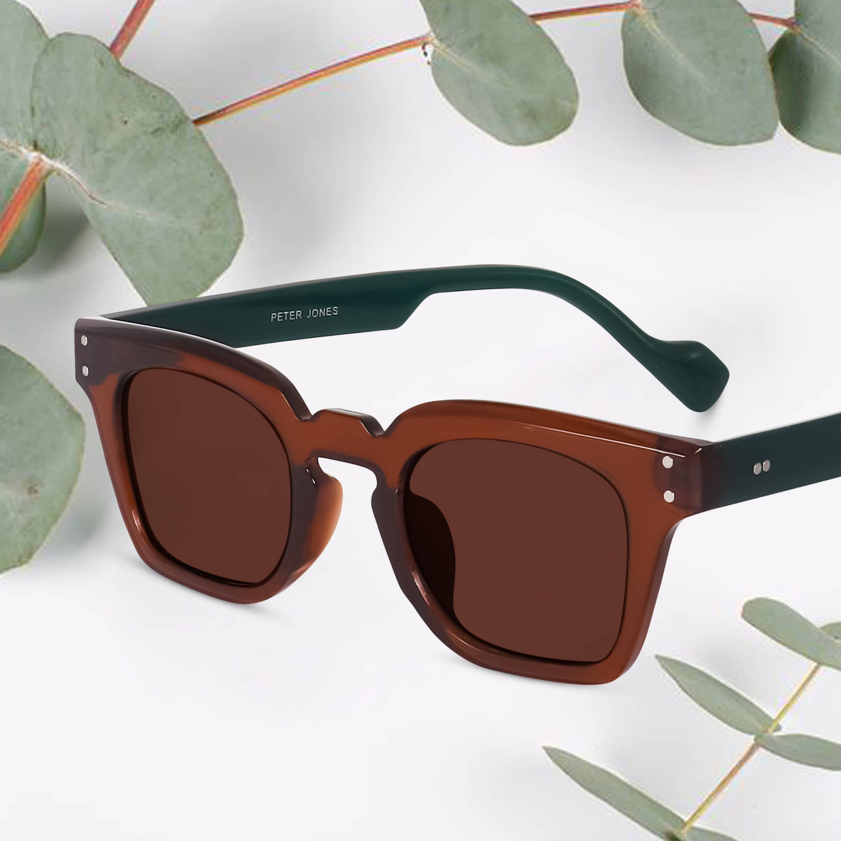     			Peter Jones Black Square Sunglasses ( Pack of 1 )