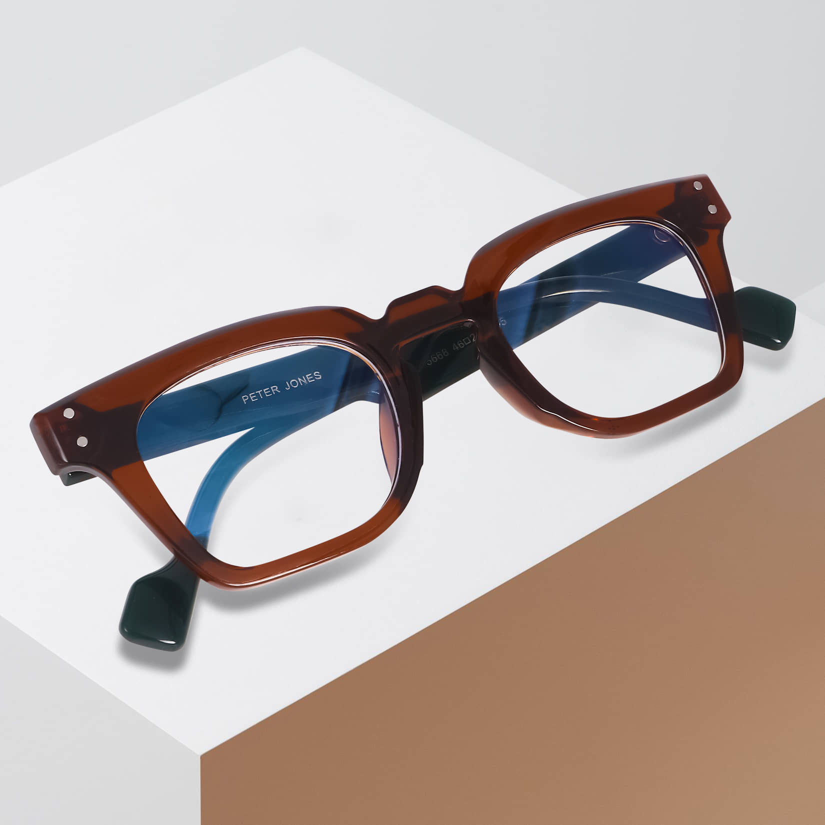 Peter Jones Brown Full Rim Square Computer Glasses ( Pack of 1 )
