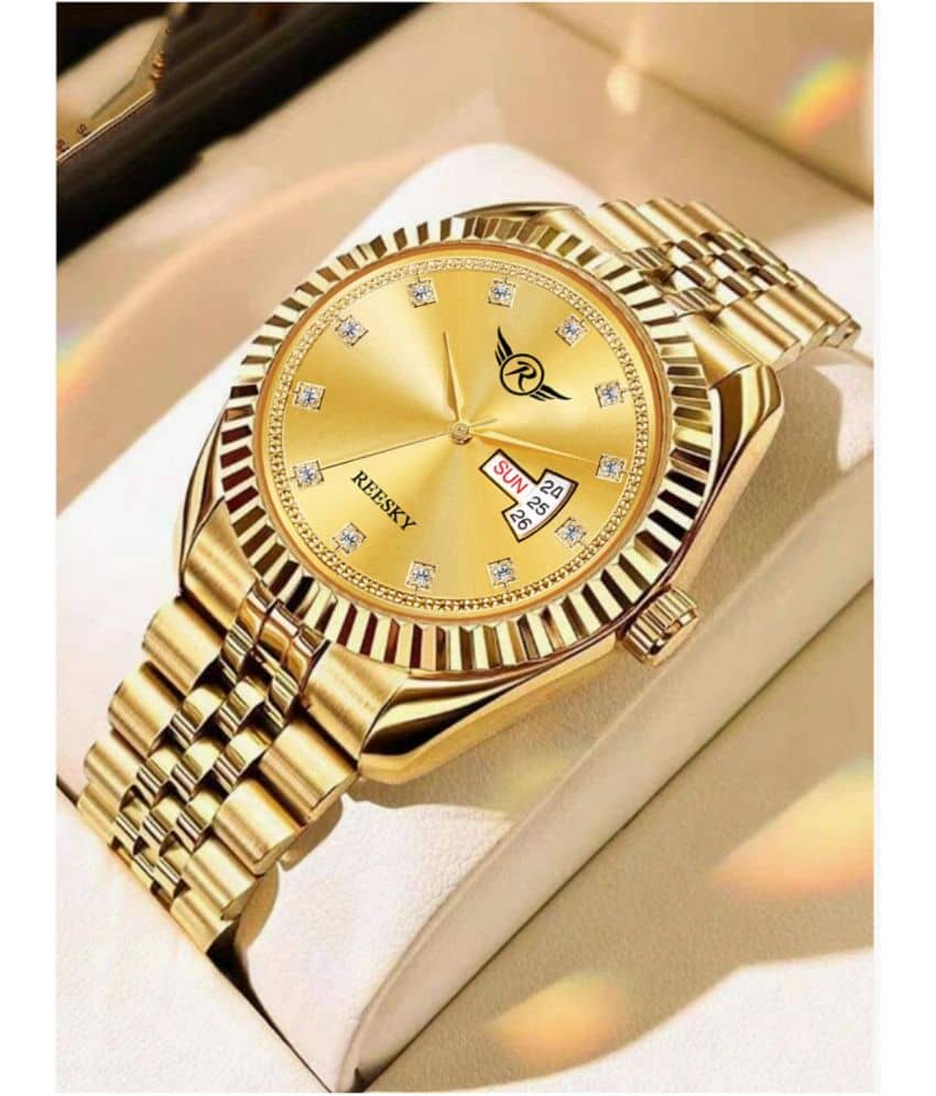 REESKY Gold Stainless Steel Analog Men's Watch