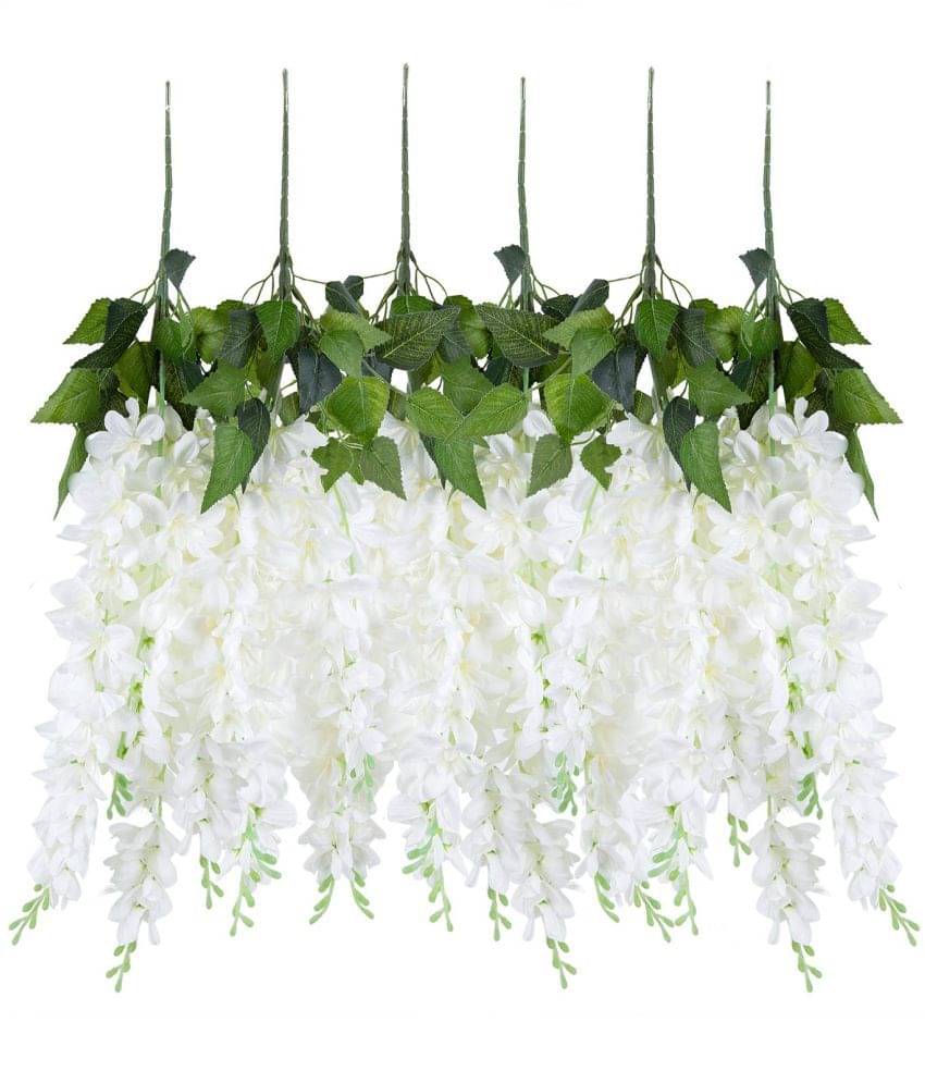     			RealPBR - White Wild Artificial Flower ( Pack of 12 )