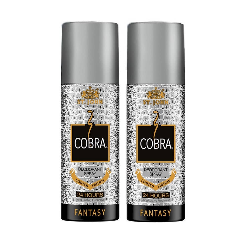 St. John Cobra Fantasy 150ml*2 Long Lasting Deodorant Spray for Men 150 ml ( Pack of 2 )