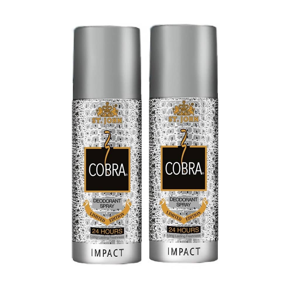 St. John Cobra Impact 150ml *2 Long Lasting Deodorant Spray for Men 150 ml ( Pack of 2 )