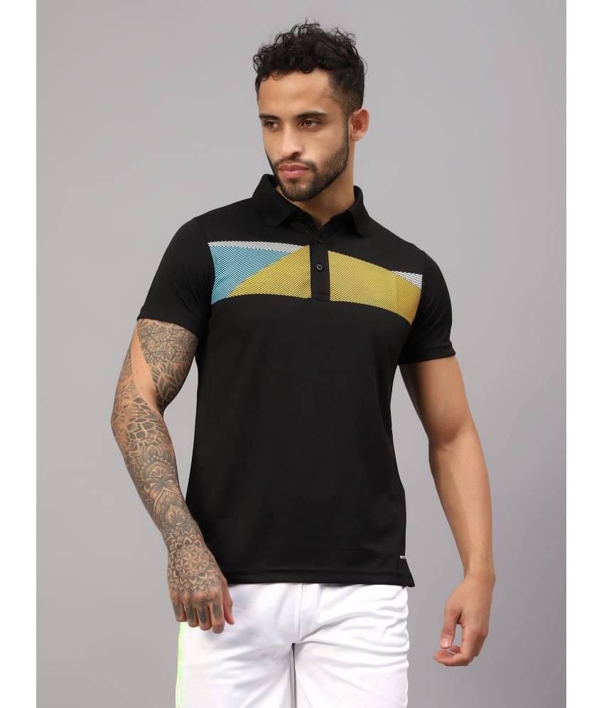 Vector X Black Polyester Regular Fit Men's Sports Polo T-Shirt ( Pack of 1 ) Vector X Black Polyester Regular Fit Men's Sports Polo T-Shirt ( Pack of 1 )