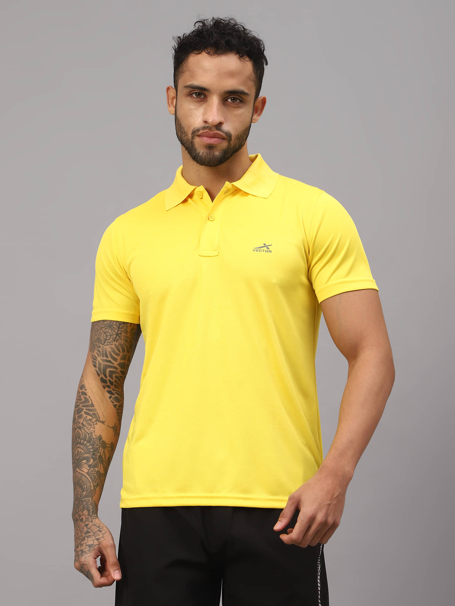     			Vector X Yellow Polyester Regular Fit Men's Sports Polo T-Shirt ( Pack of 1 )