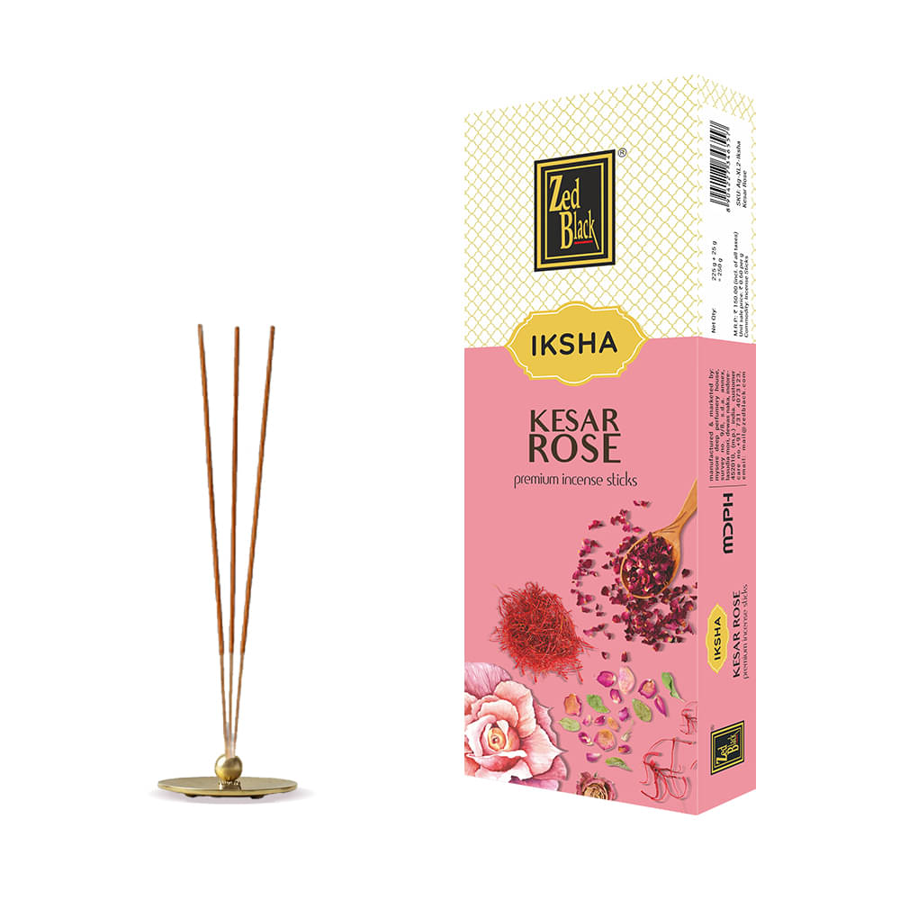     			Zed Black Iksha Kesar Rose Premium Incense Sticks (Pack of 2)