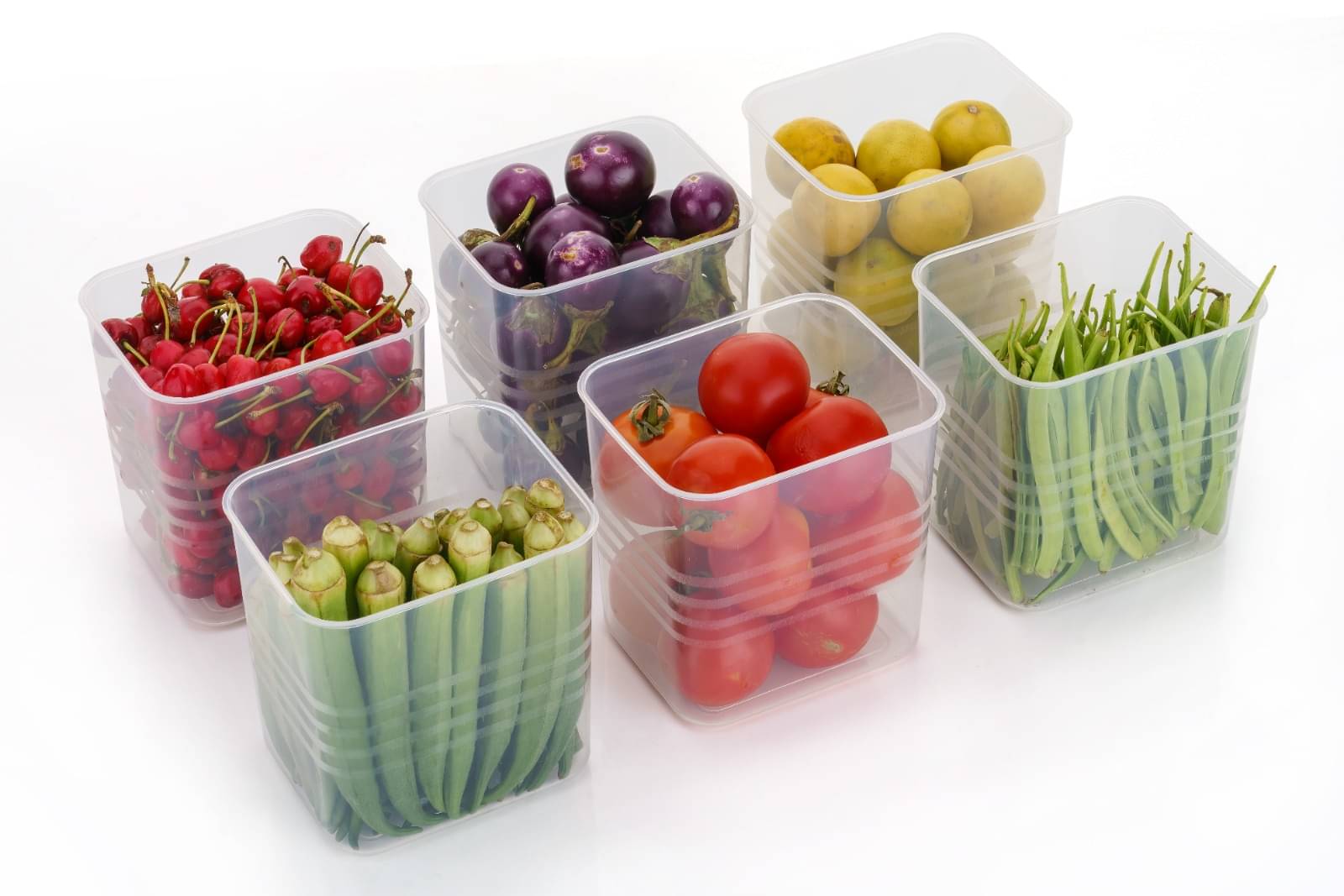 analog kichenware Dal/Fruit/Vegetable Plastic White Food Container ( Set of 6 ) analog kichenware Dal/Fruit/Vegetable Plastic White Food Container ( Set of 6 )