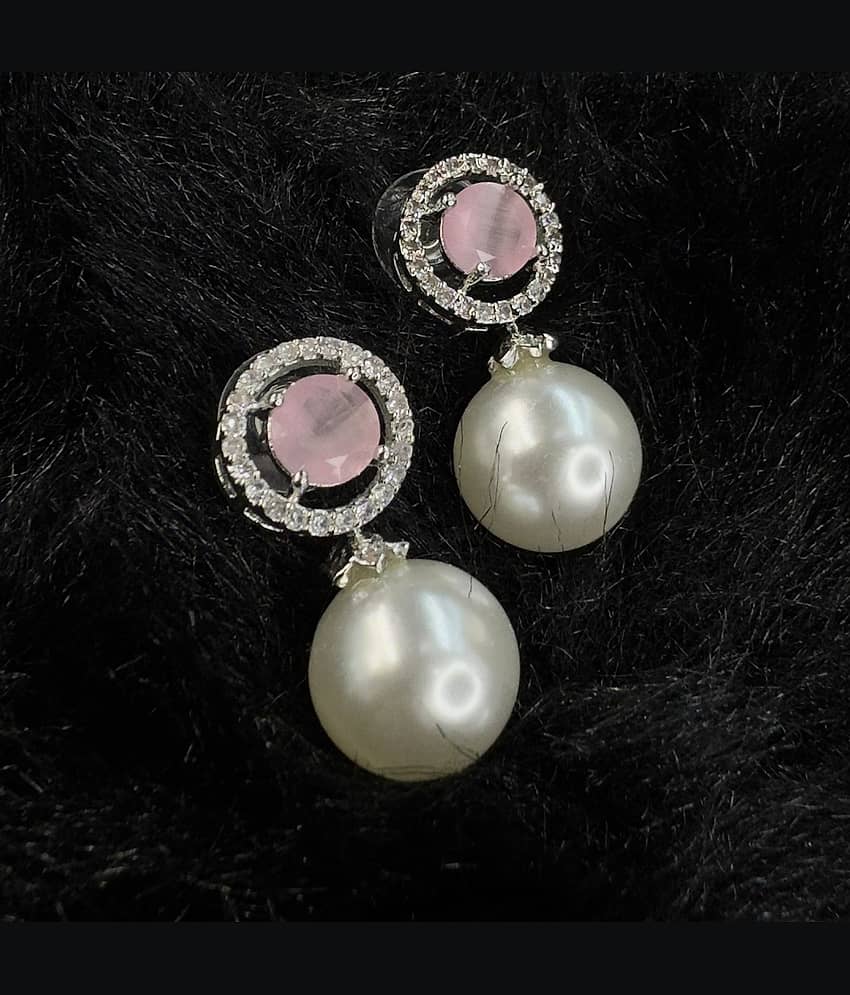 AKLINA Pink Danglers Earrings ( Pack of 1 ) - Earrings | Buy online on ZillyBuy