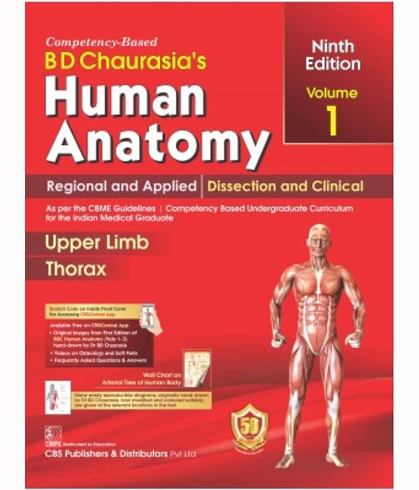 BD Chaurasia's Human Anatomy (Vol -1 Regional And Applied Dissection & Clinical Upper Limb Thorax ) - Stationery | Buy online on ZillyBuy