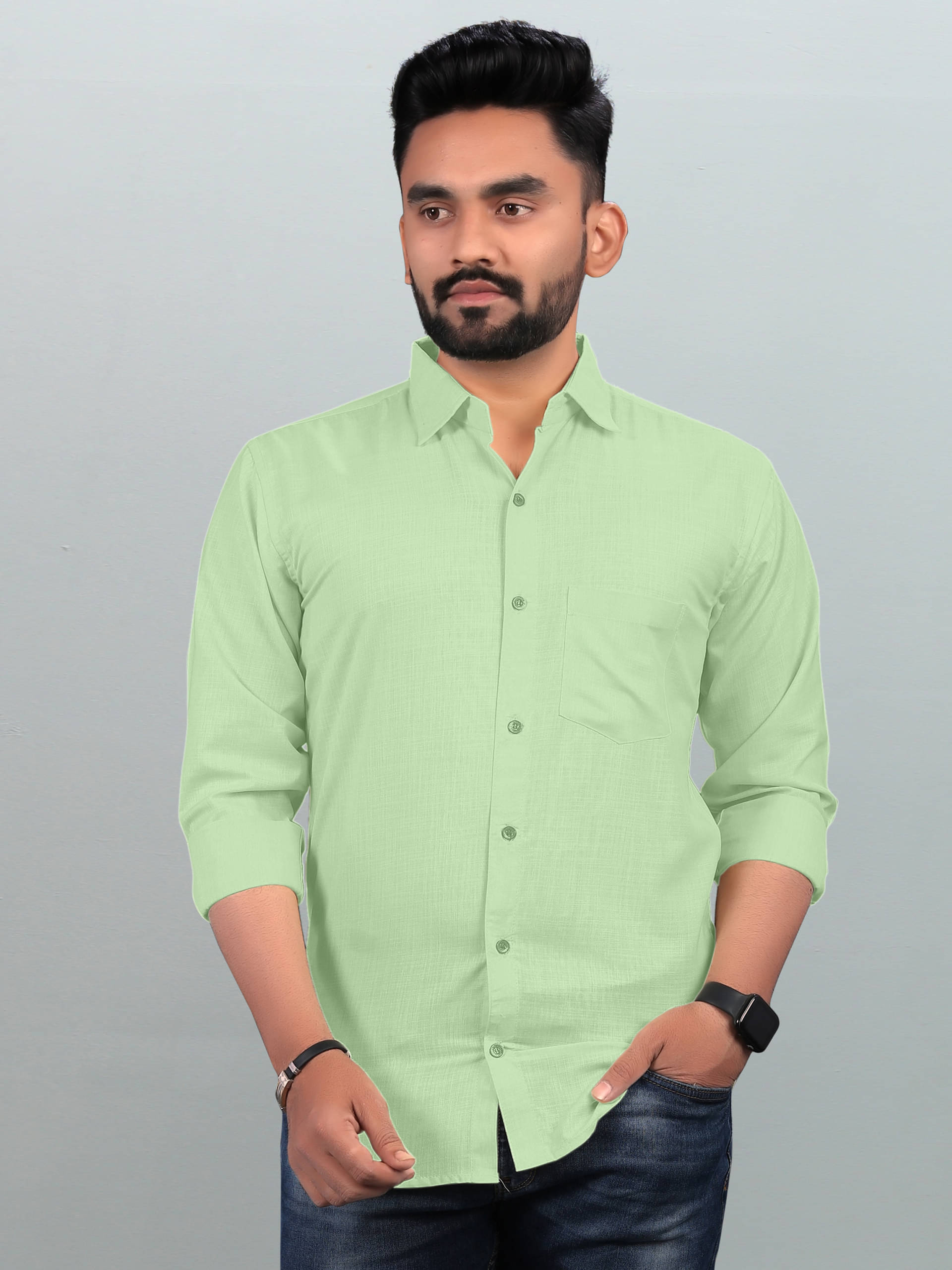 BOUGHT FIRST Cotton Blend Regular Fit Full Sleeves Men's Formal Shirt - Lime Green ( Pack of 1 ) BOUGHT FIRST Cotton Blend Regular Fit Full Sleeves Men's Formal Shirt - Lime Green ( Pack of 1 )