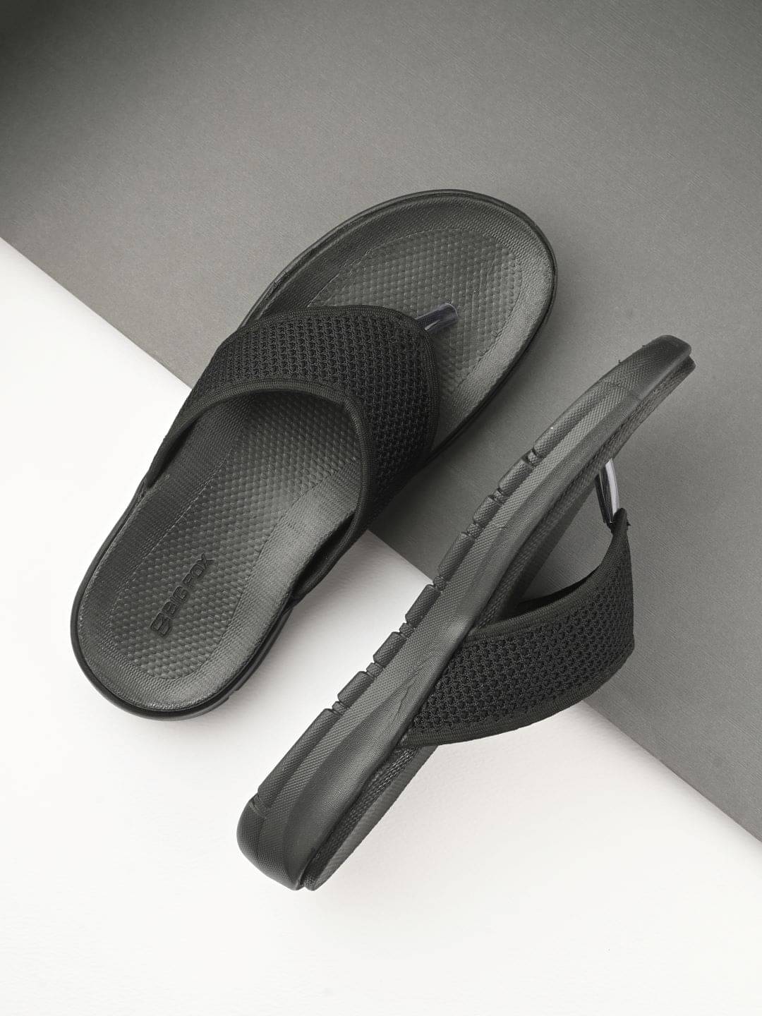     			Big Fox Black Men's Thong Flip Flop