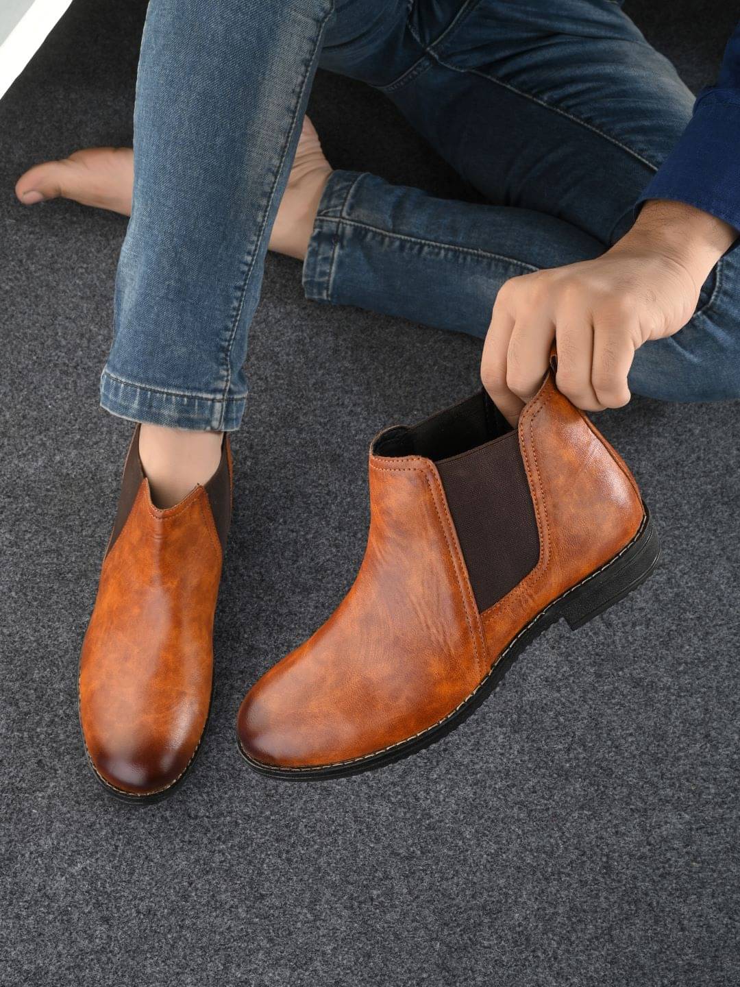     			Big Fox Brown Men's Chelsea Boots