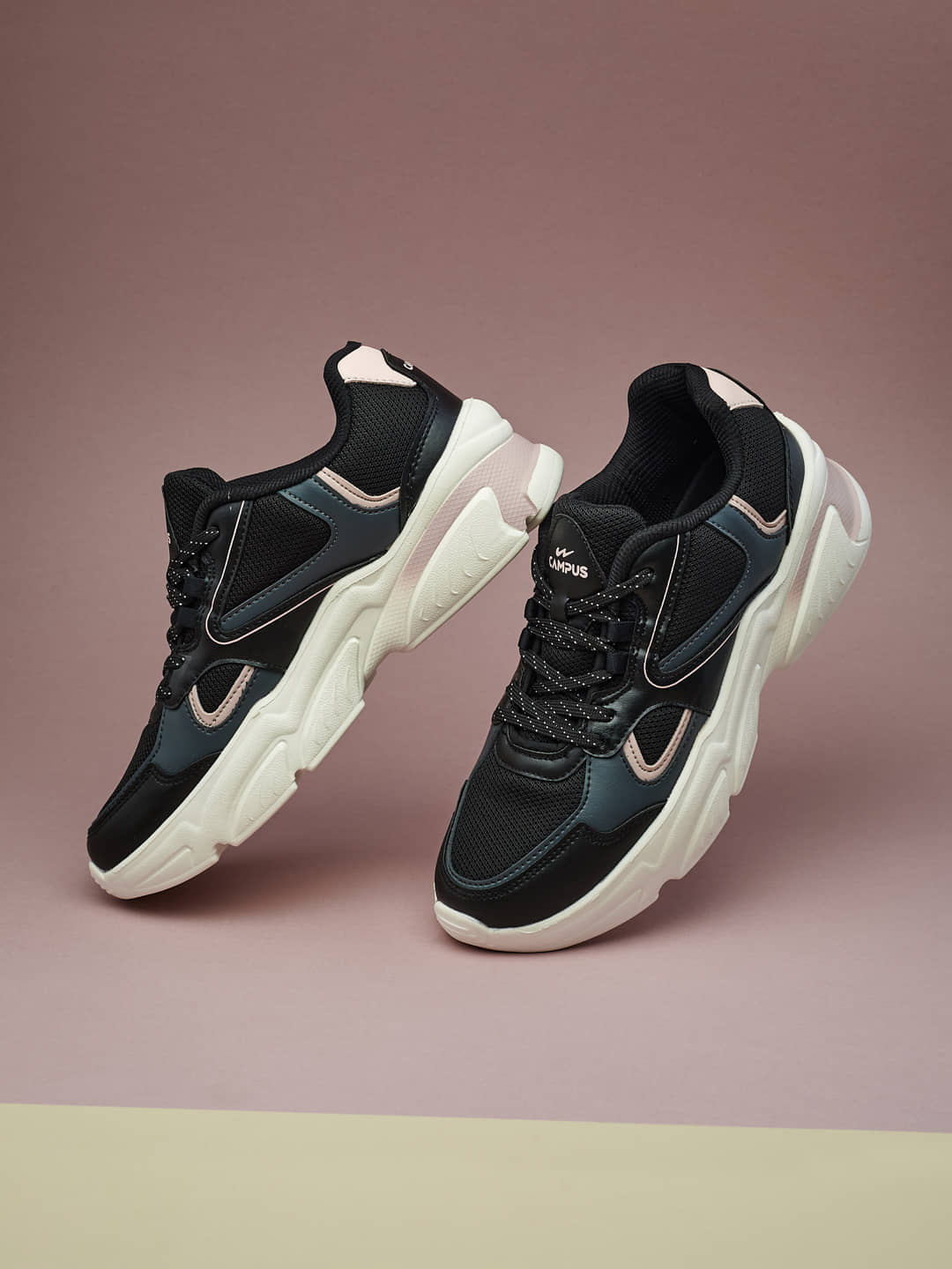 Campus Black Women's Sneakers - Casual Shoes | Buy online on ZillyBuy
