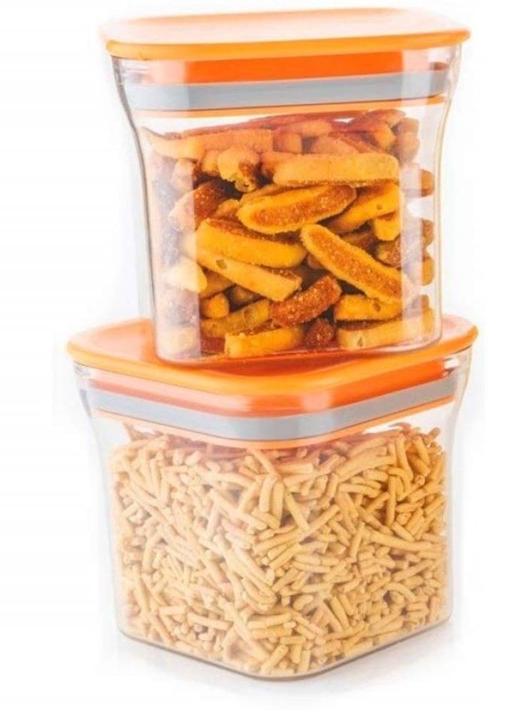 Dark Sun Kitchenware Dal/Pasta/Grocery Polyproplene Orange Food Container ( Set of 2 ) Dark Sun Kitchenware Dal/Pasta/Grocery Polyproplene Orange Food Container ( Set of 2 )