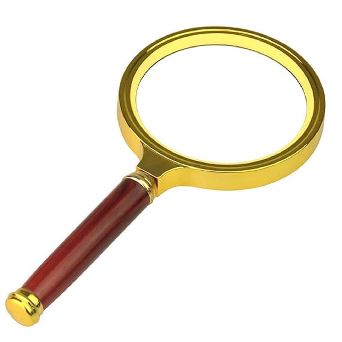 Double Glass 10X High Power Antique Handheld Magnifier Magnifying Glass for Reading, Soldering, jewelries, maps, Great for Gifting (10X, 100MM, Gold + Red) - Stationery | Buy online on ZillyBuy