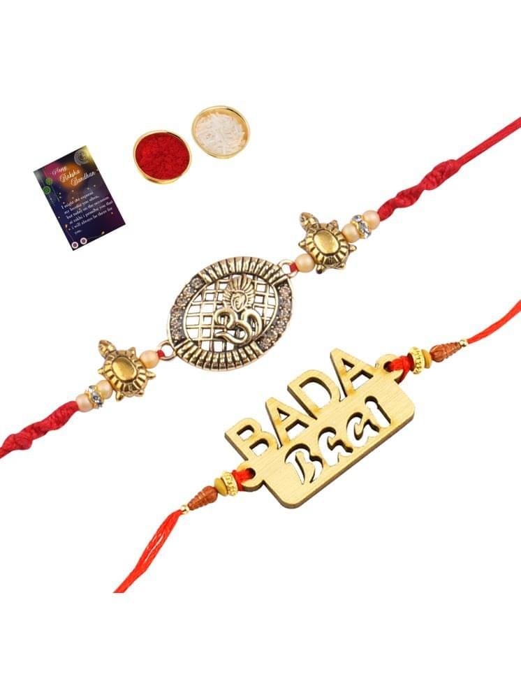 ExclusiveBhaiyaRakhi"BADABHAI"DesignerPendentWithDesignerLook"OM"RakhiComboForBhaiyaWithRoliChawalAndGreetingCard ExclusiveBhaiyaRakhi"BADABHAI"DesignerPendentWithDesignerLook"OM"RakhiComboForBhaiyaWithRoliChawalAndGreetingCard