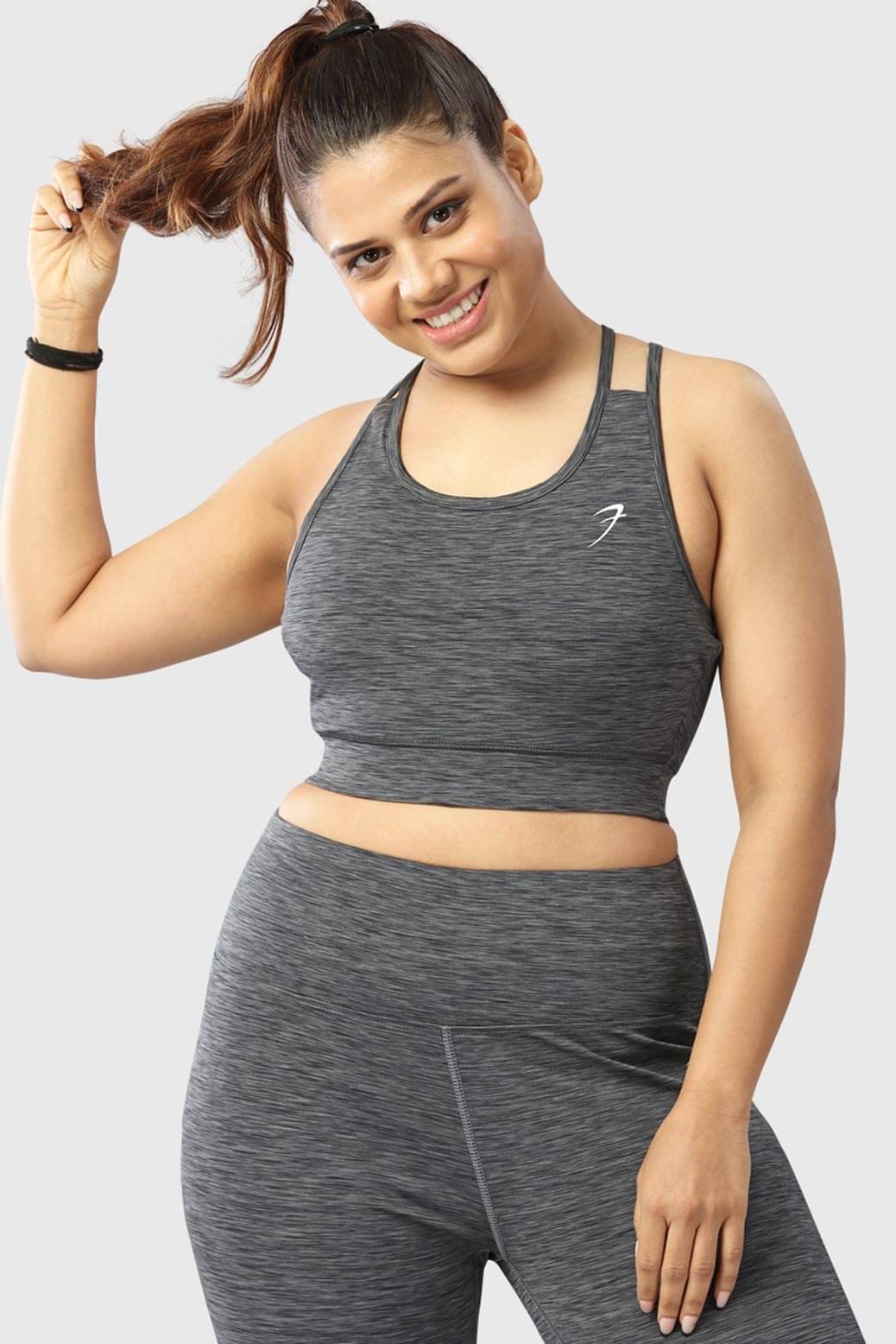 Fuaark Grey Polyester Removable Padding Women's Sports Bra ( Pack of 1 ) Fuaark Grey Polyester Removable Padding Women's Sports Bra ( Pack of 1 )