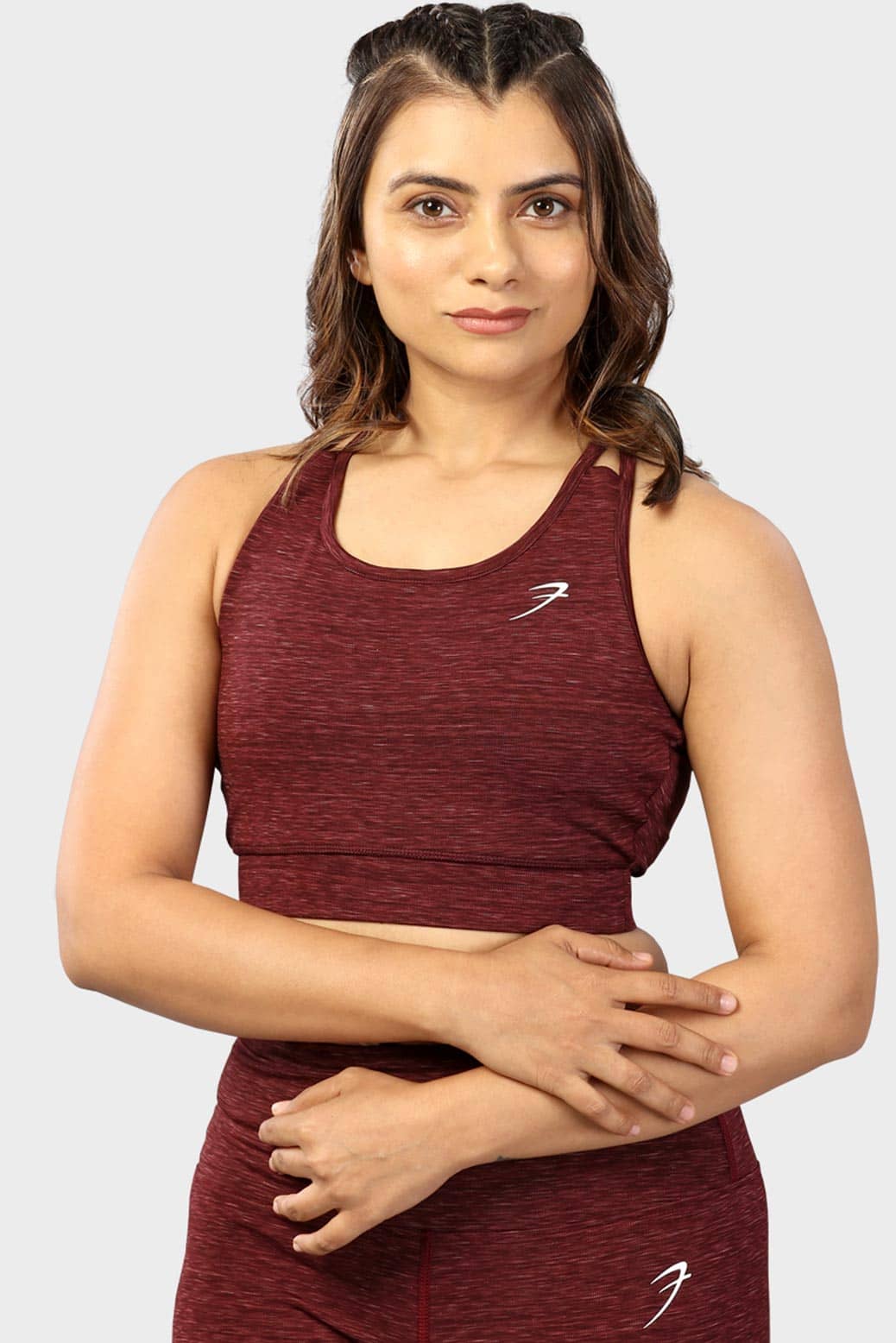 Fuaark Maroon Polyester Removable Padding Women's Sports Bra ( Pack of 1 )