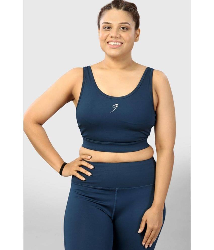     			Fuaark Navy Polyester Removable Padding Women's Sports Bra ( Pack of 1 )