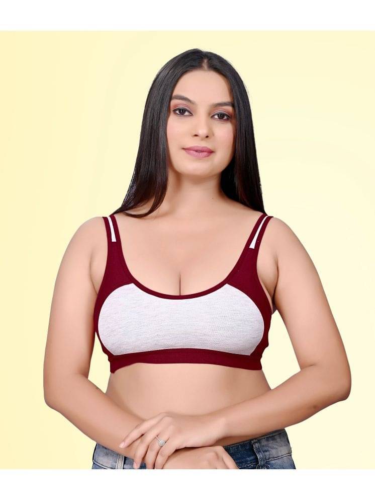 HAYA Cotton Non Padded Women's Everyday Bra ( Maroon ) J-Sports D706 HAYA Cotton Non Padded Women's Everyday Bra ( Maroon ) J-Sports D706