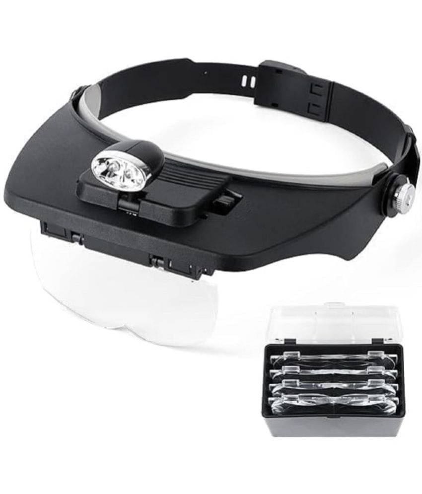 Head Magnifier Glass with Light with LEDewlers Meagnifying Glasses 1.2X 2X 1.8X 2.5X 3.5X Optical Magnifying Visor Reading Magnifier Jeweler Loupe with 4 Lens Close Work Magnifier Head Magnifier Glass with Light with LEDewlers Meagnifying Glasses 1.2X 2X 1.8X 2.5X 3.5X Optical Magnifying Visor Reading Magnifier Jeweler Loupe with 4 Lens Close Work Magnifier