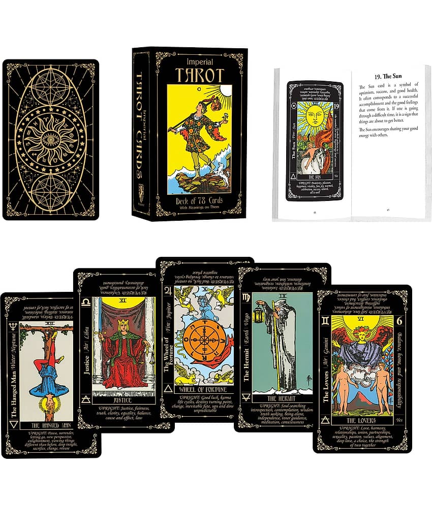Imperial Tarot Cards with Guide Book, 78 Classic Original Tarot Cards Deck with Meanings on Them, Fortune Telling Game for Beginners to Expert - Stationery | Buy online on ZillyBuy