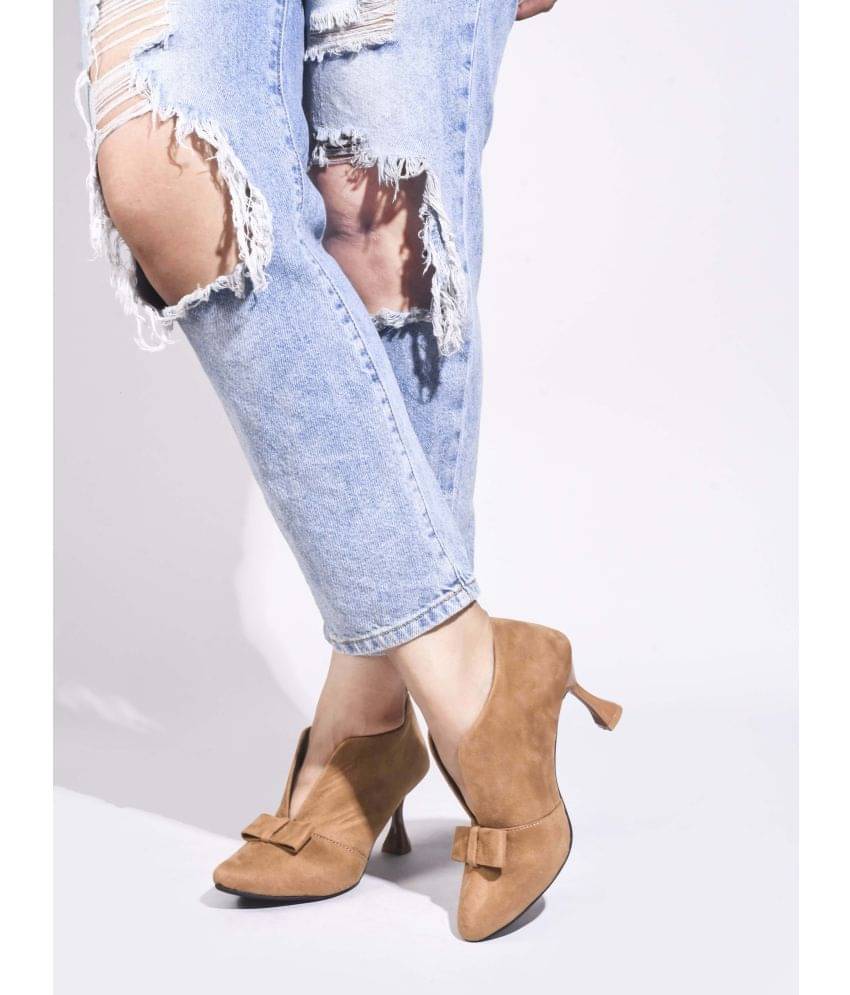 JM Looks Beige Women's Mules Heels JM Looks Beige Women's Mules Heels