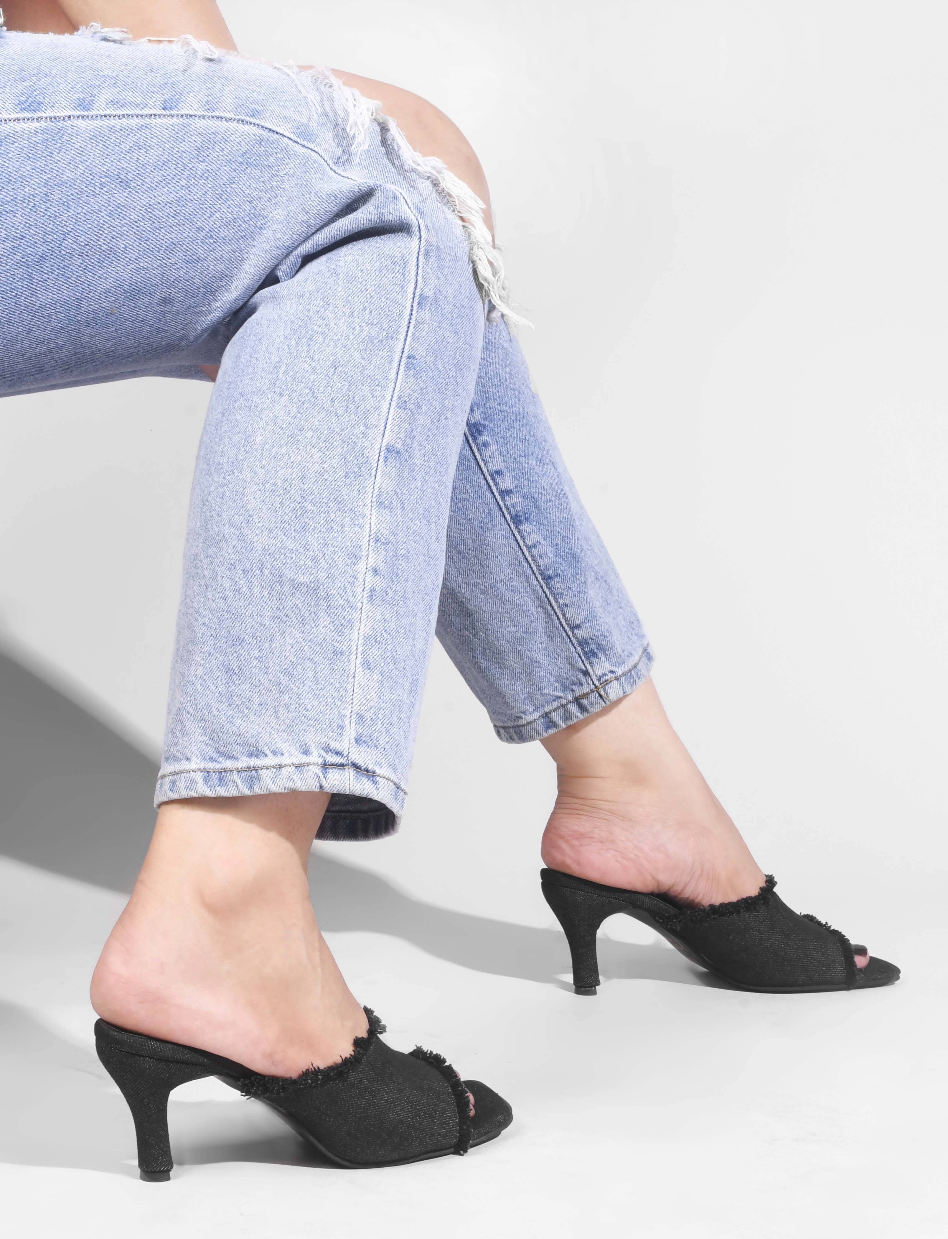     			JM Looks Black Women's Slip On Heels