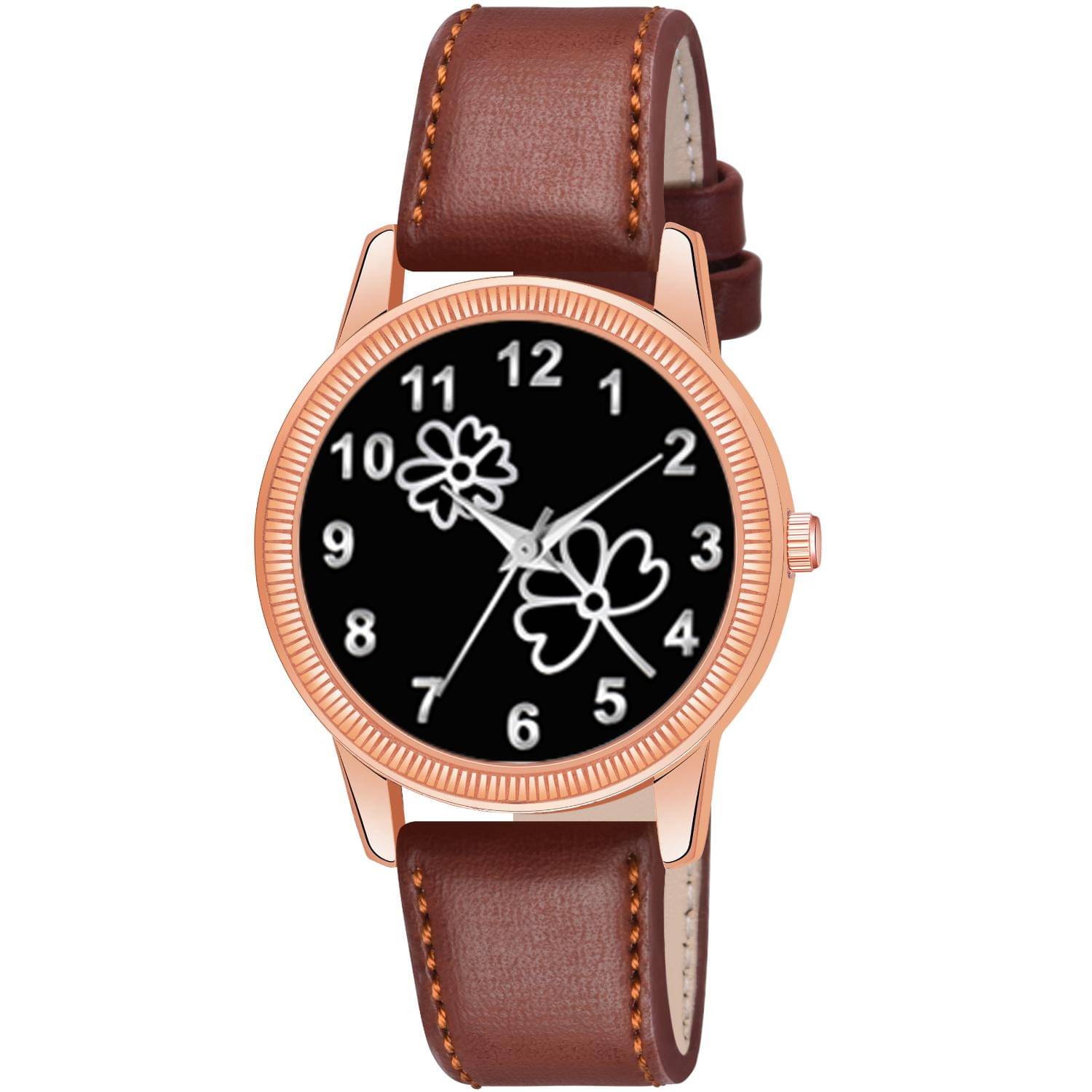     			KIARVI GALLERY Brown Leather Analog Womens Watch
