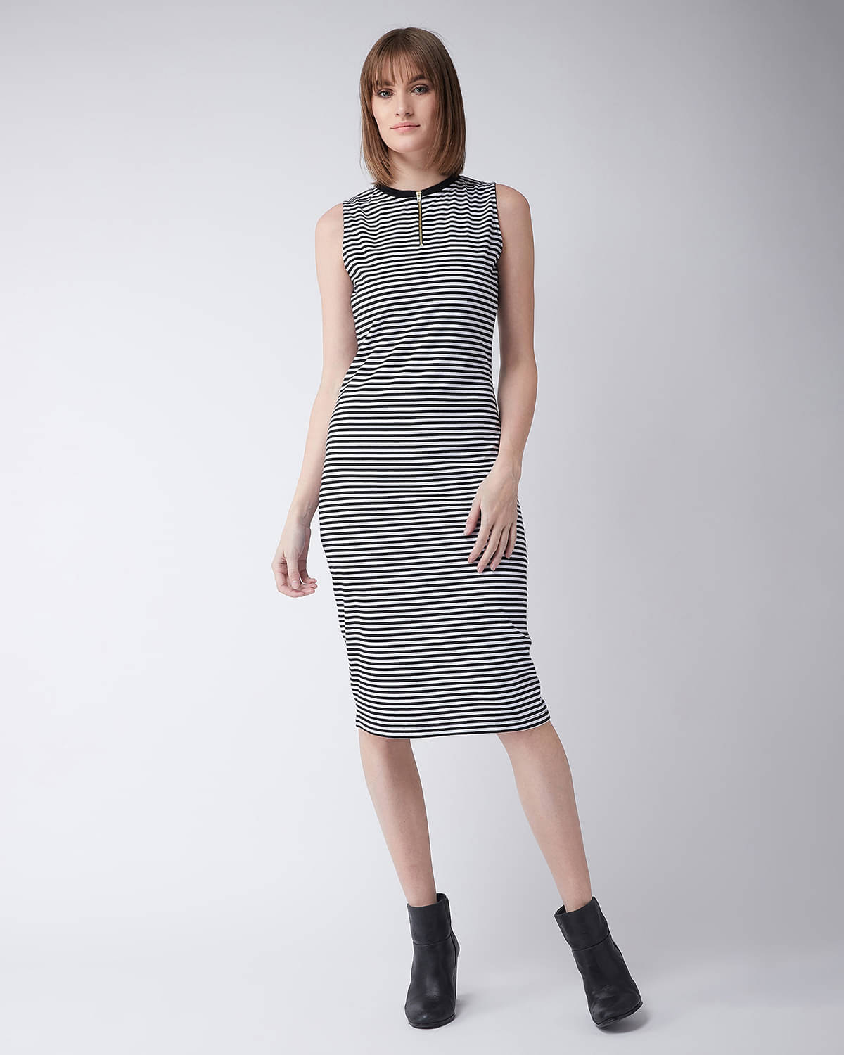 Miss Chase Cotton Striped Midi Women's Bodycon Dress - Multicolor ( Pack of 1 ) Miss Chase Cotton Striped Midi Women's Bodycon Dress - Multicolor ( Pack of 1 )