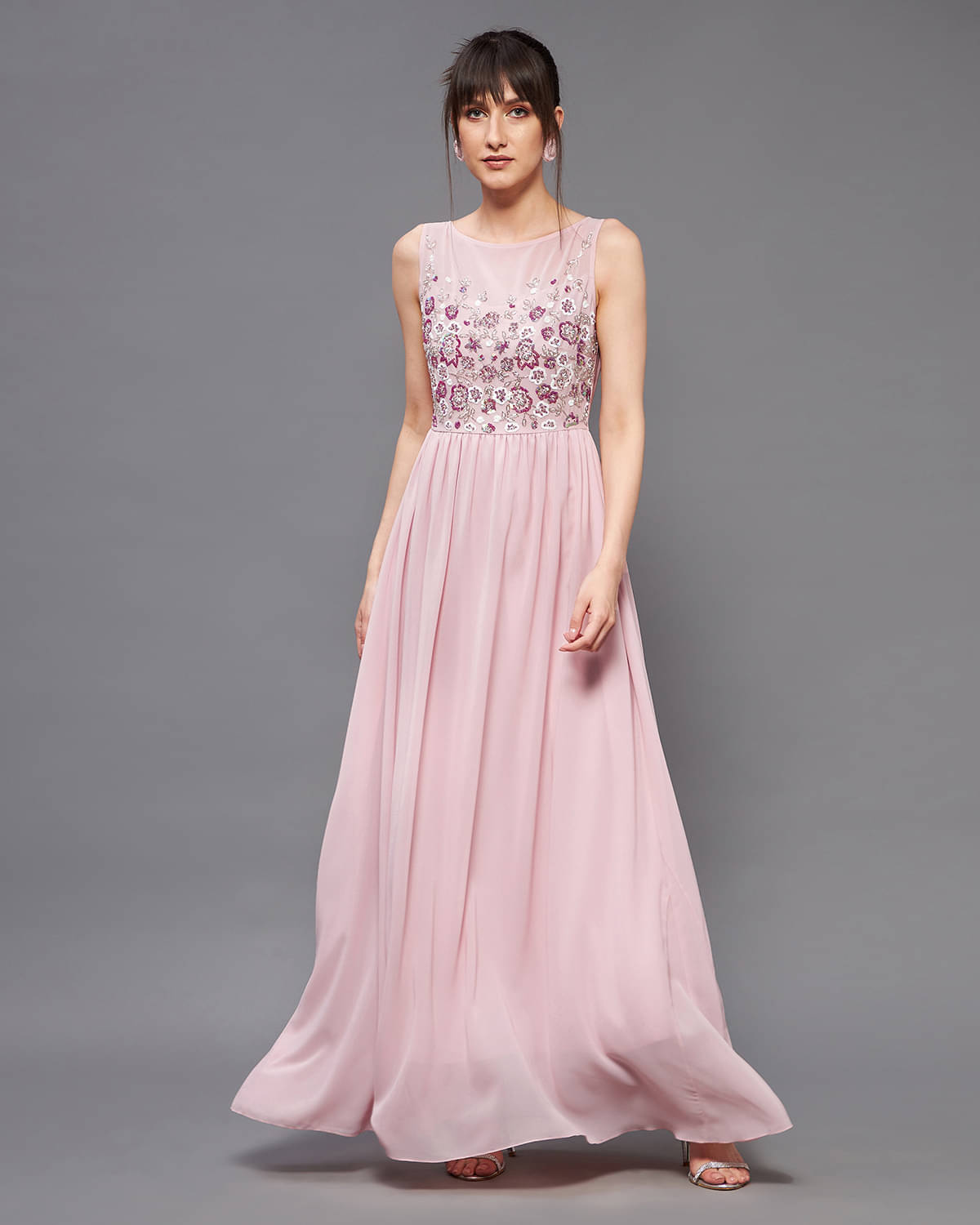 Miss Chase Women Georgette Embellished Gown ( Pink ) Miss Chase Women Georgette Embellished Gown ( Pink )