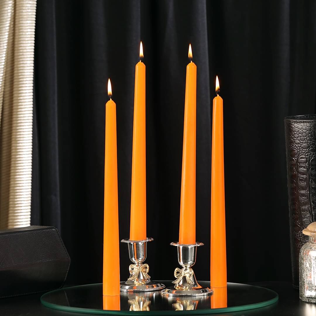 Parkash Candles Orange Unscented Pillar Candle 25.4 cm ( Pack of 4 ) Parkash Candles Orange Unscented Pillar Candle 25.4 cm ( Pack of 4 )