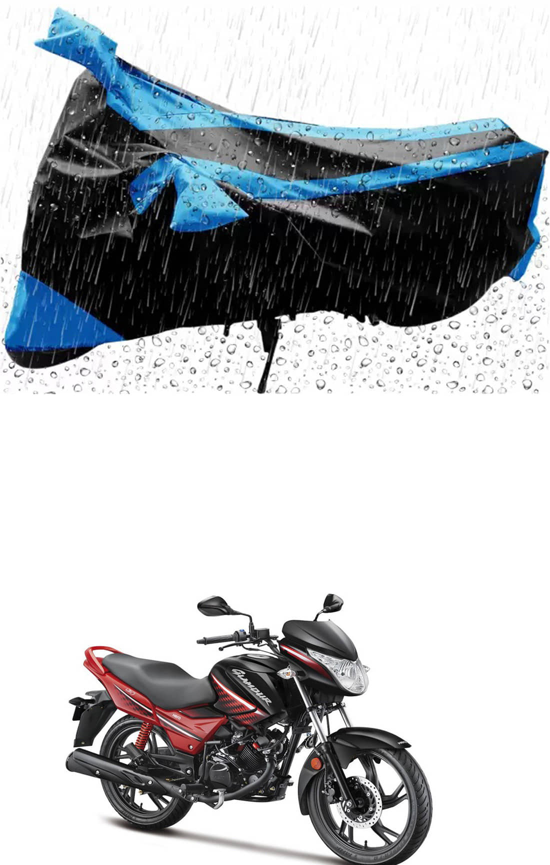 RONISH Bike Body Cover for Hero Glamour i3s ( Pack of 1 ) , Blue