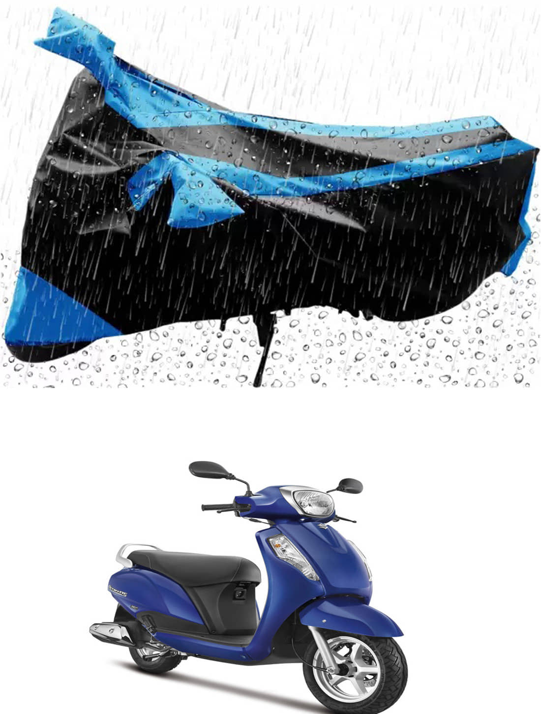 RONISH Bike Body Cover for Suzuki Access 125 ( Pack of 1 ) , Blue