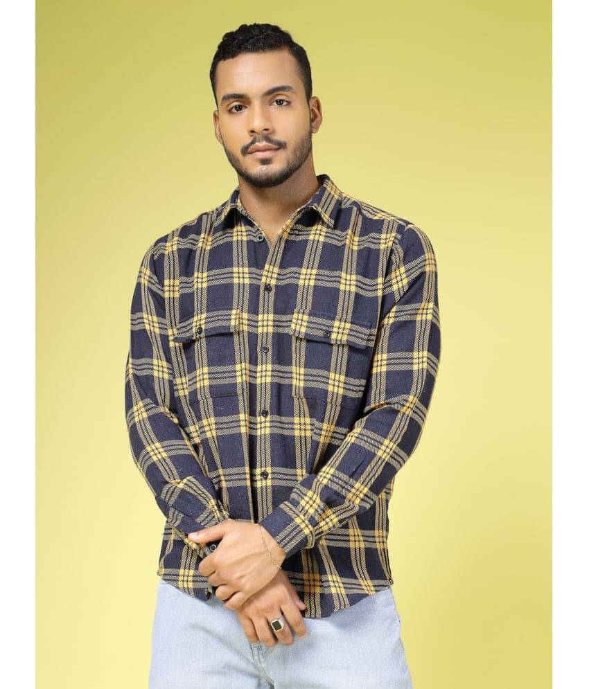     			Rigo Flannel Regular Fit Checks Full Sleeves Men's Casual Shirt - Navy ( Pack of 1 )