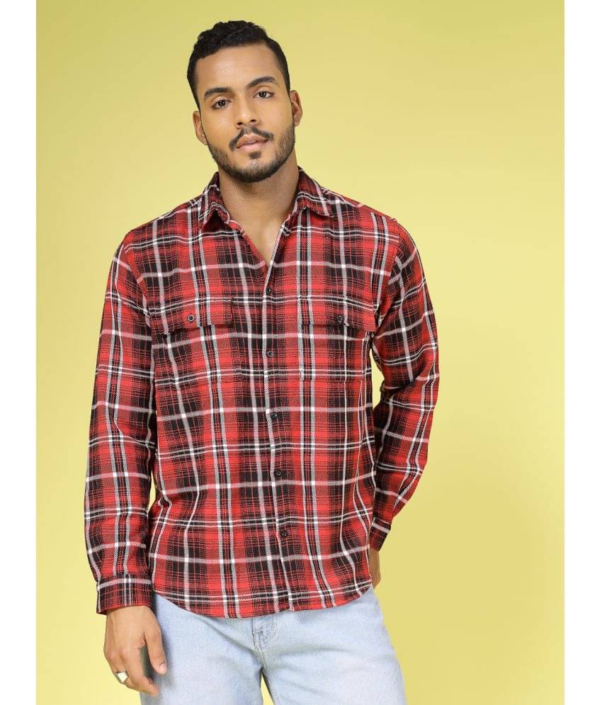 Rigo Flannel Regular Fit Checks Full Sleeves Men's Casual Shirt - Red ( Pack of 1 ) Rigo Flannel Regular Fit Checks Full Sleeves Men's Casual Shirt - Red ( Pack of 1 )