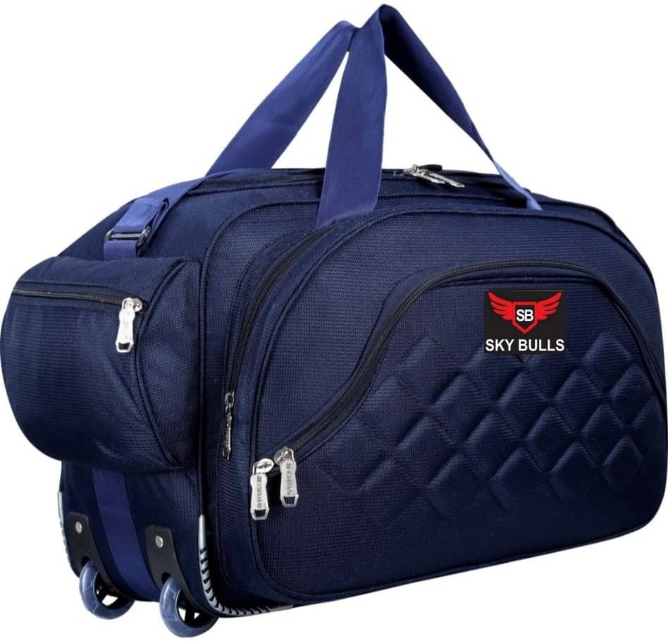     			Sky Bulls 40 Ltrs BLUE Fabric Duffle Trolley