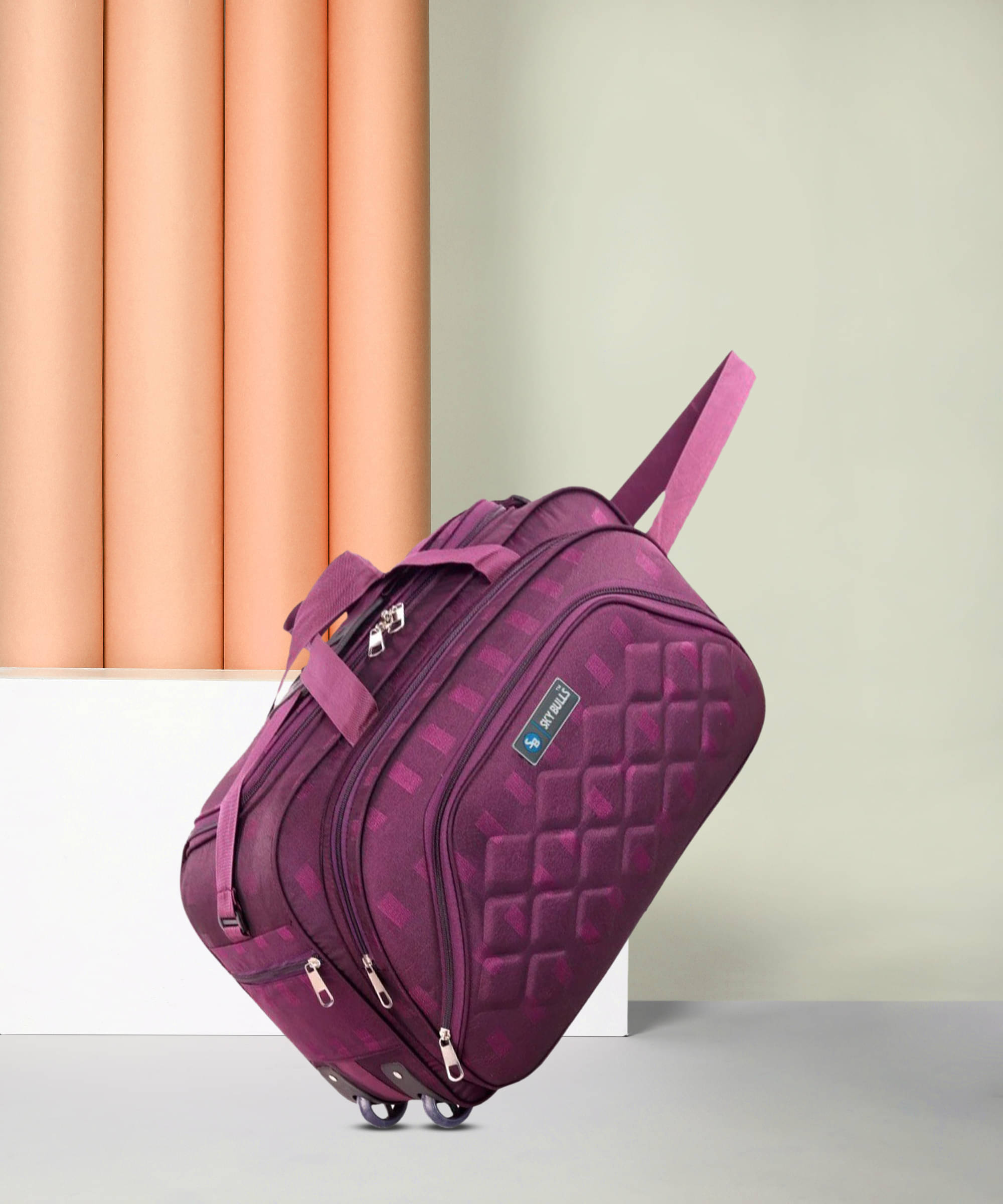 Sky Bulls 40 Ltrs Purple Fabric Duffle Bag     			Sky Bulls 40 Ltrs Purple Fabric Duffle Bag